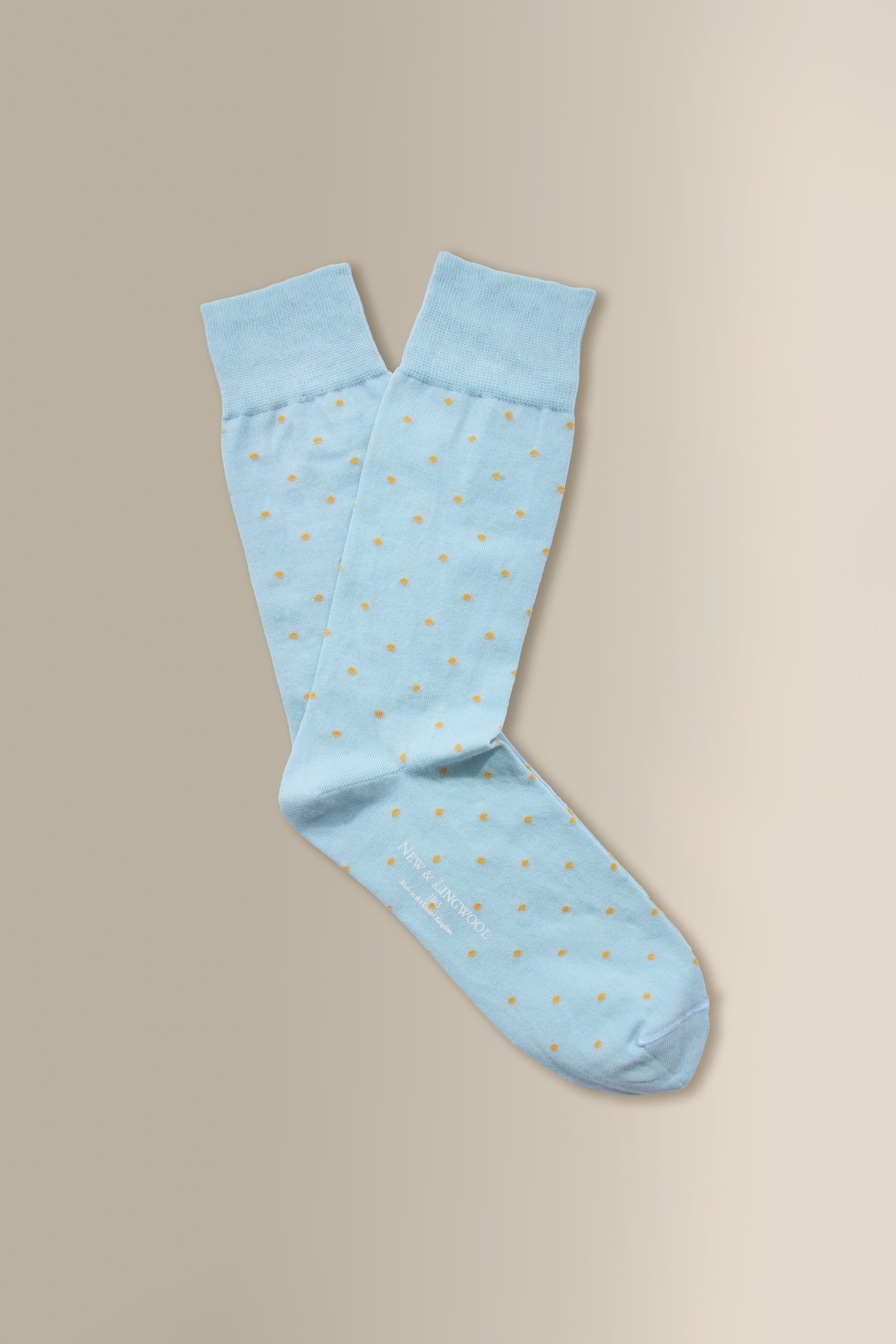 Blue & Yellow Polka Dot Mid Calf Cotton Socks