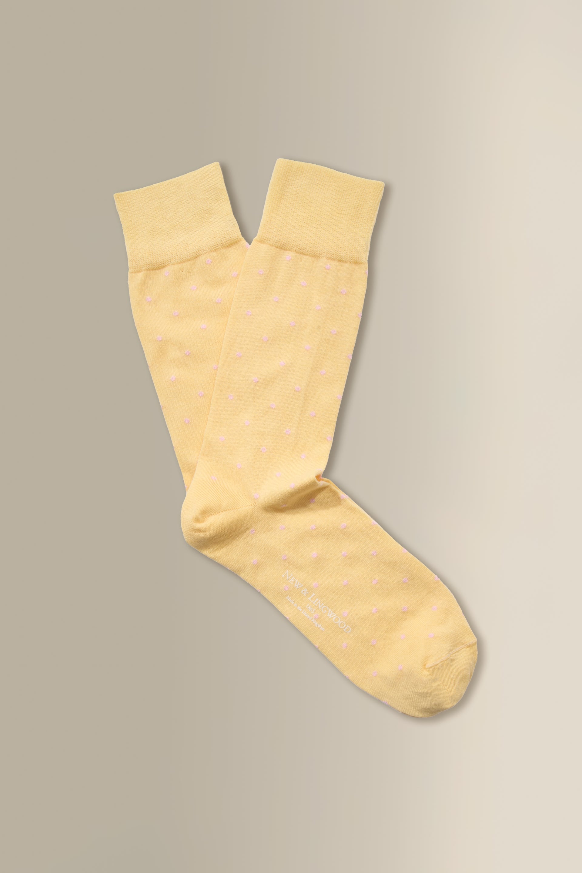 Yellow & Pink Polka Dot Mid Calf Cotton Socks