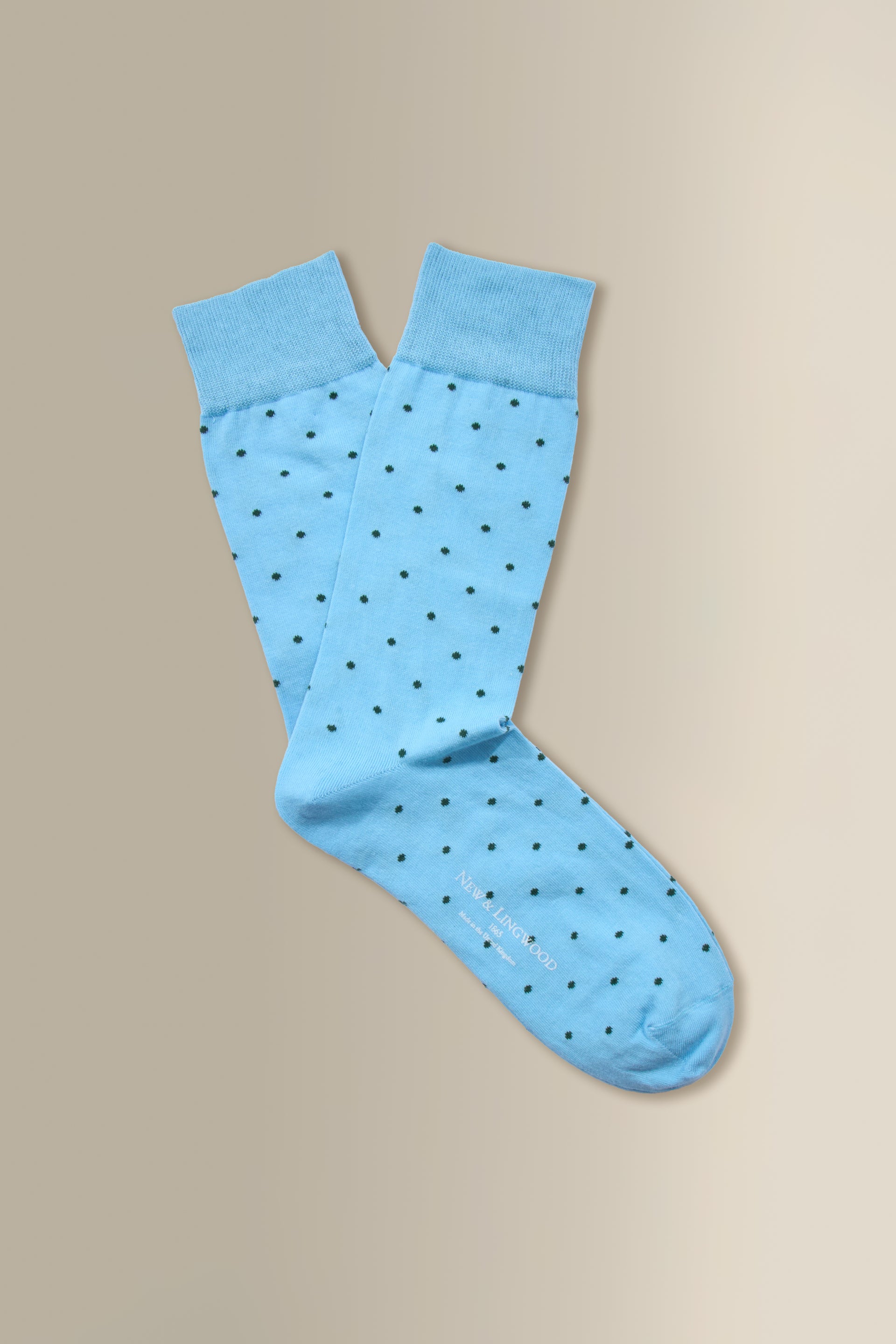 Blue & Green Polka Dot Mid Calf Cotton Socks