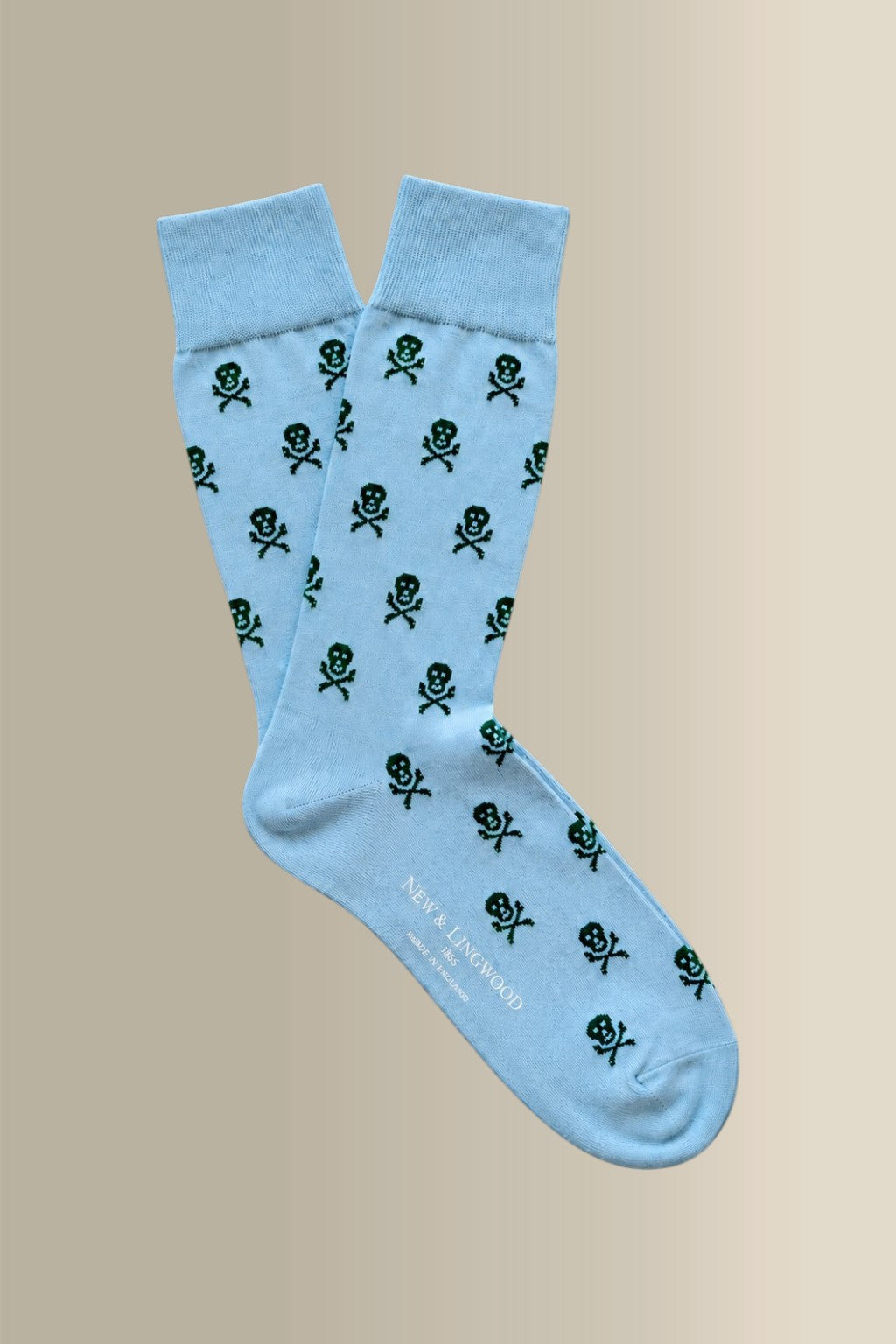 Blue & Green Heritage Skull & Crossbones Mid Calf Cotton Socks