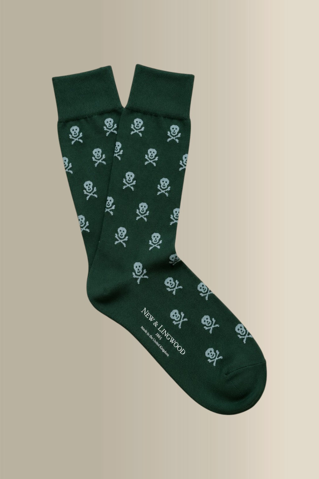 Green & Blue Heritage Skull & Crossbones Mid Calf Cotton Socks