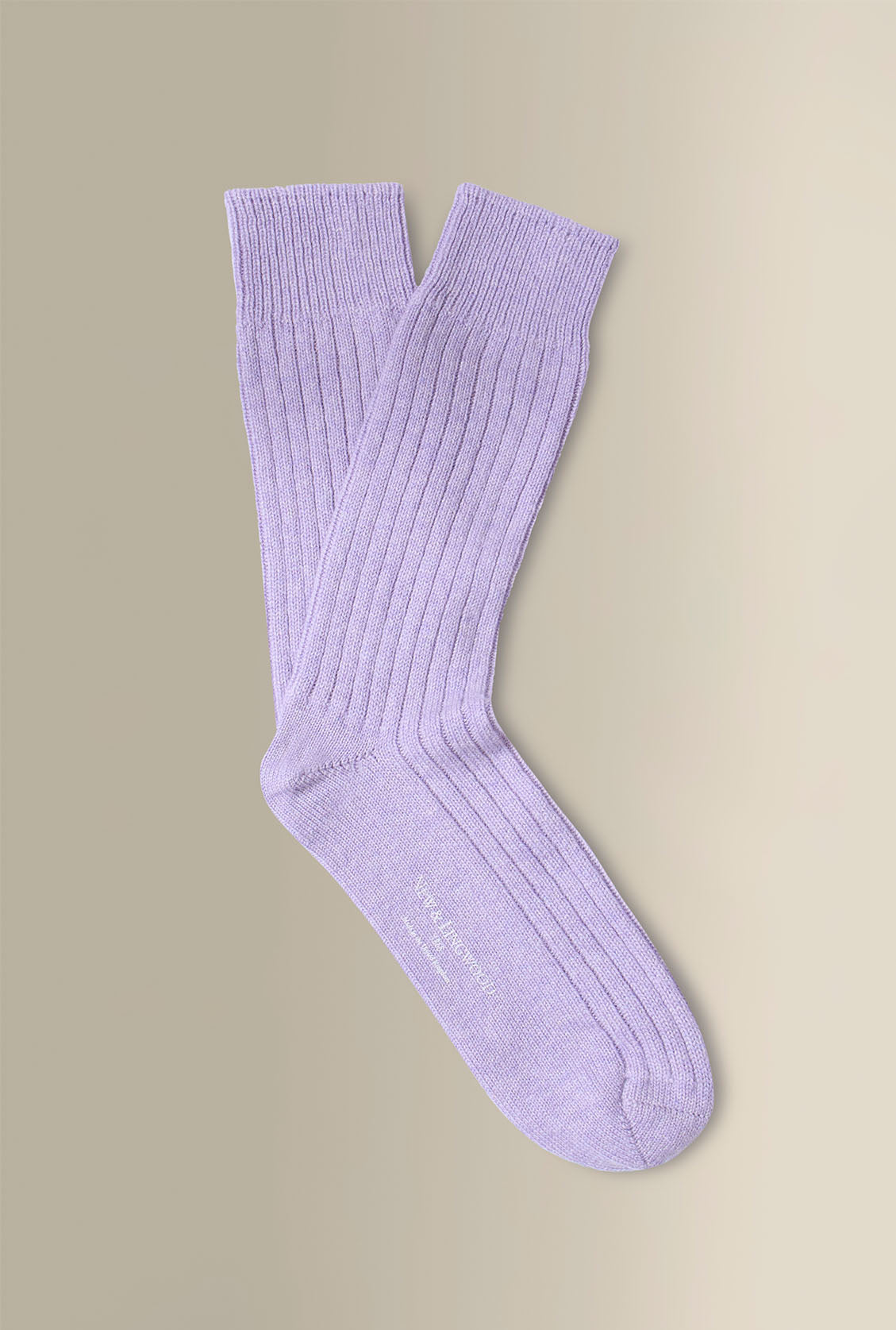 Lilac Mid Calf Heavyweight Cashmere Lounge Socks