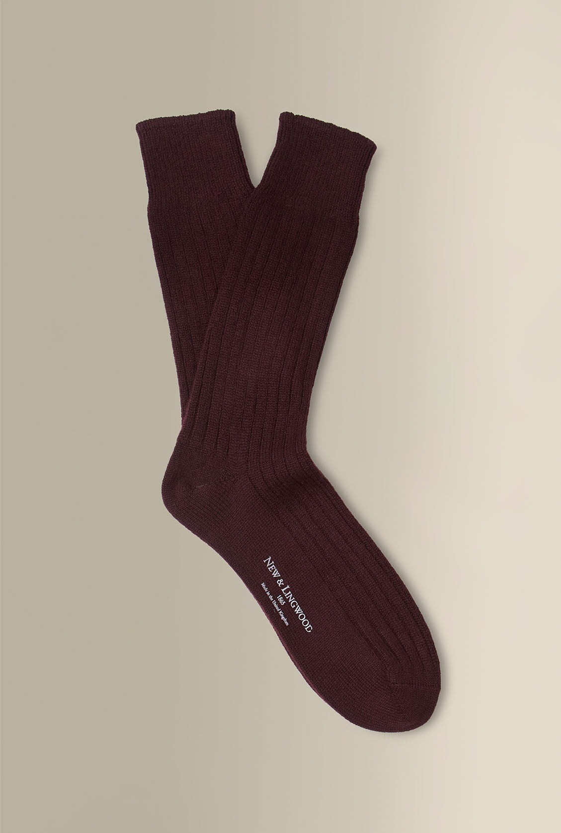 Brown Mid Calf Heavyweight Cashmere Lounge Socks