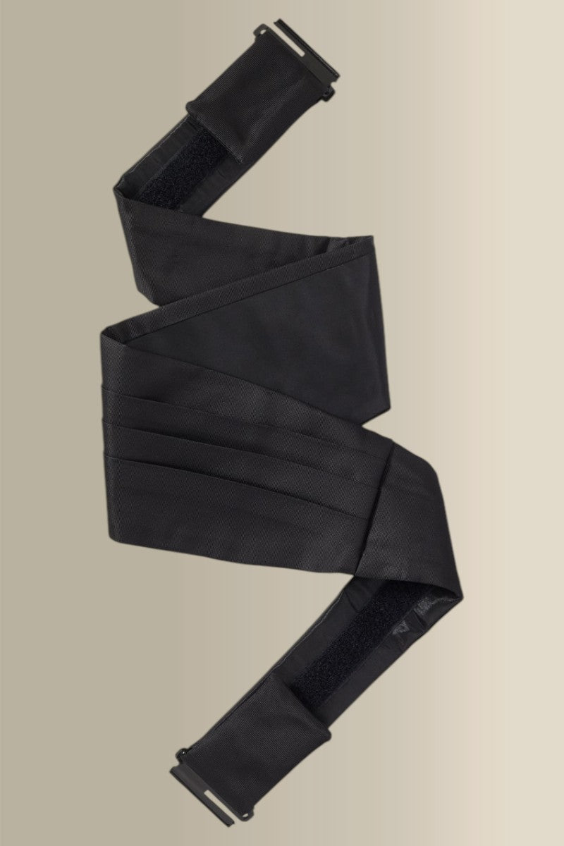 Black Silk Ribbed Cummerbund