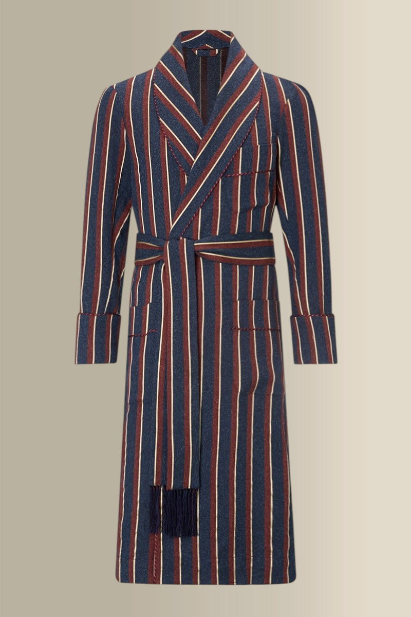 Elevated Stripe Unlined Silk & Wool Dressing Gown
