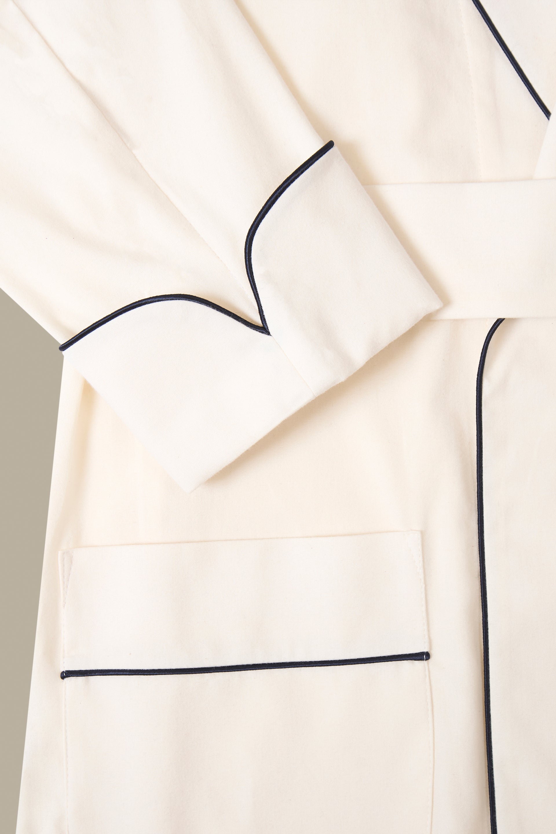 Cream Unlined Brushed Cotton Dressing Gown