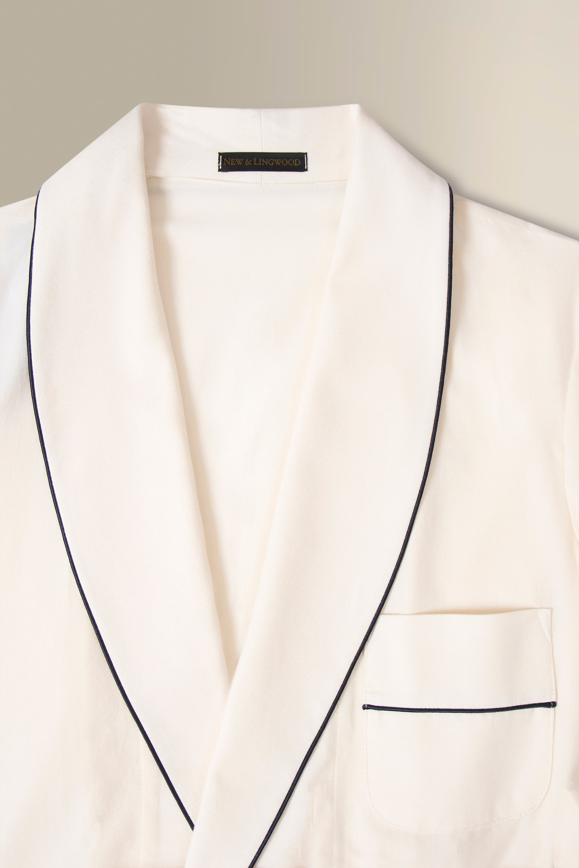 Cream Unlined Brushed Cotton Dressing Gown
