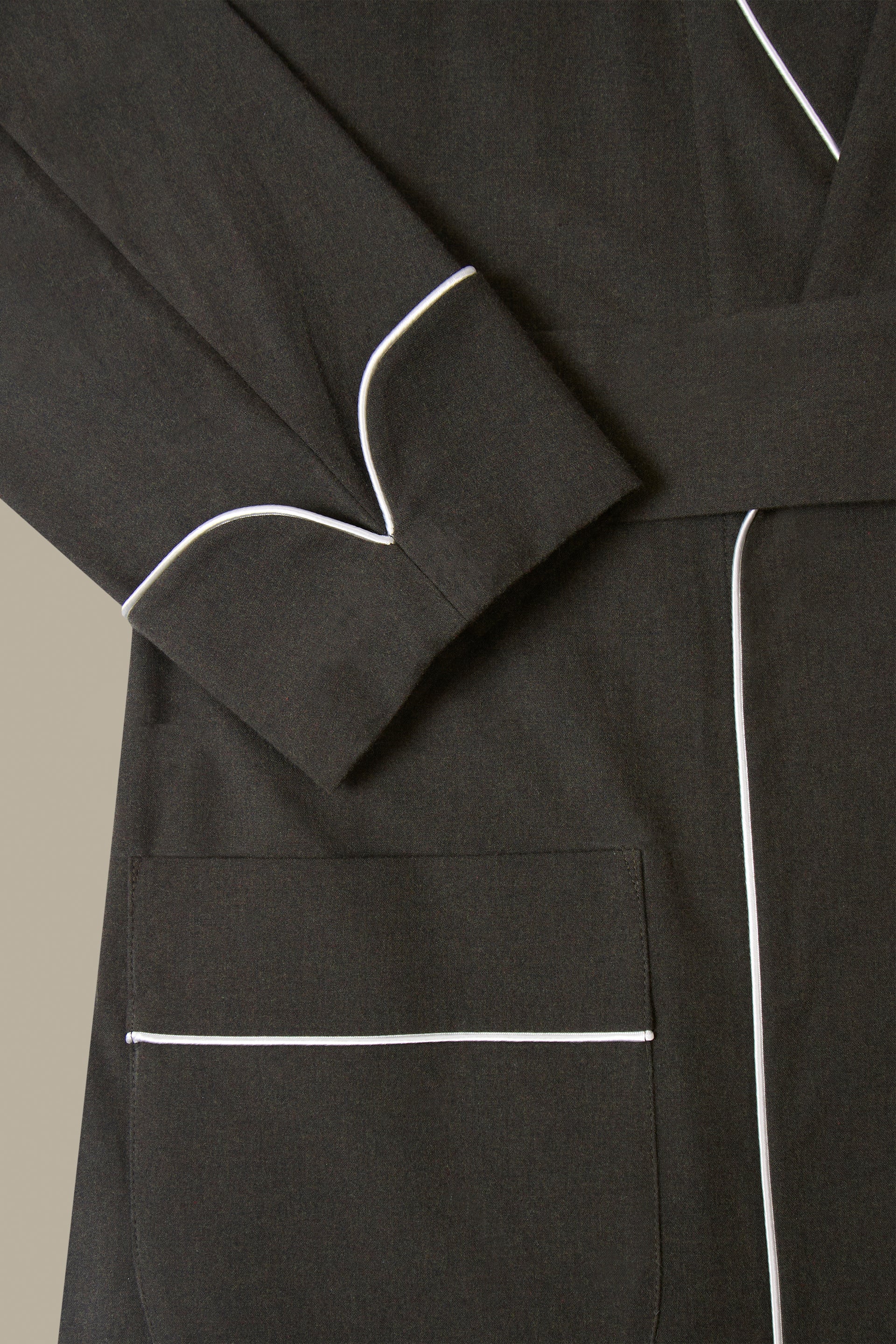 Green Unlined Brushed Cotton Dressing Gown