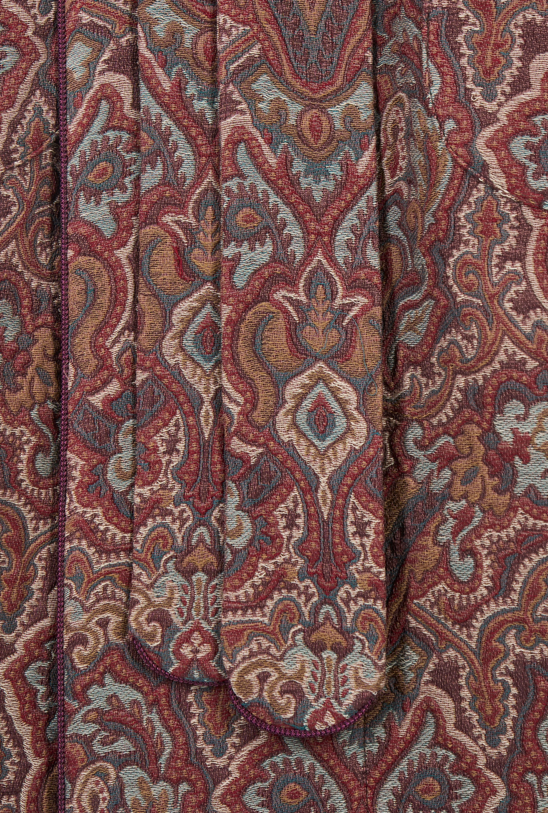 Red Paisley Unlined Wool Dressing Gown
