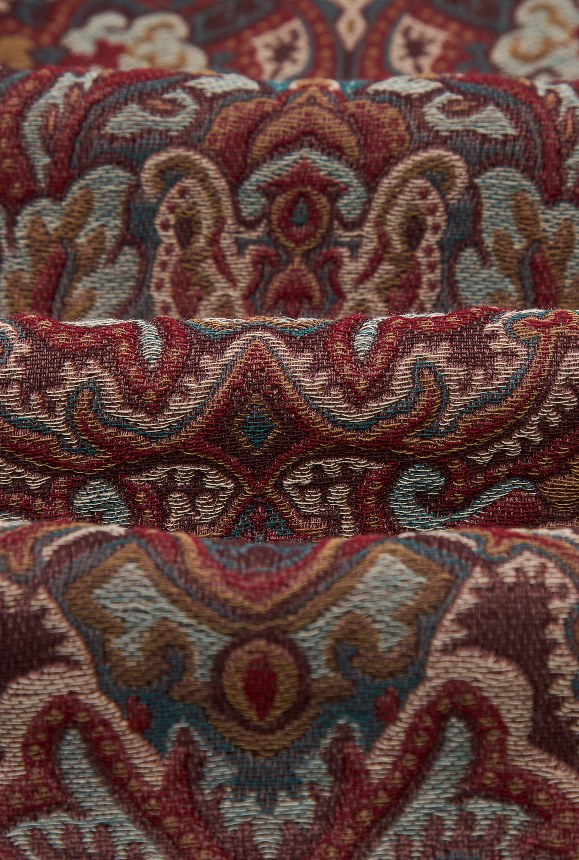 Red Paisley Unlined Wool Dressing Gown