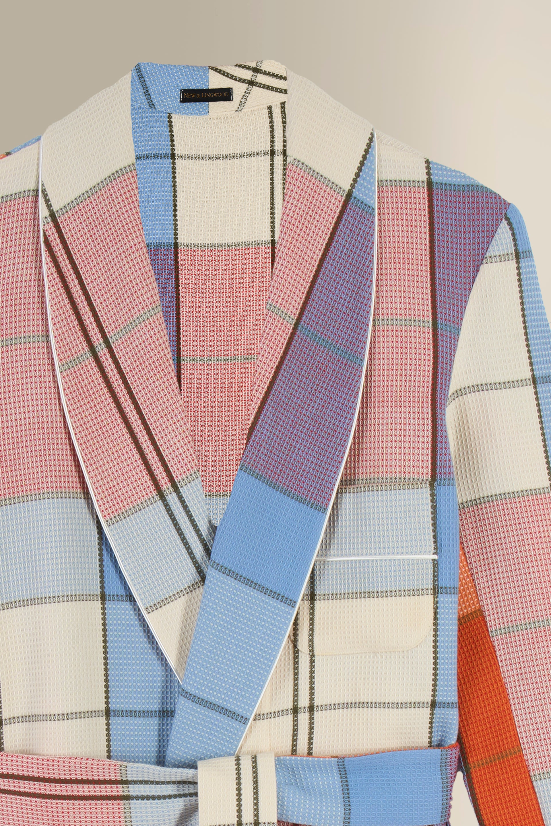 Large Check Unlined Madras Dressing Gown