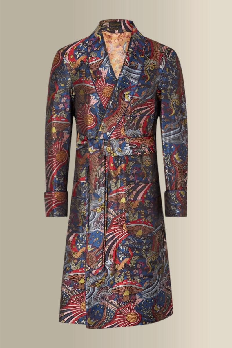 Psychedelic Unlined Silk Dressing Gown