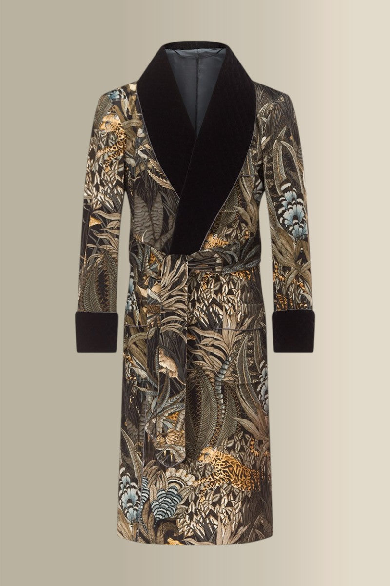 Grey Sabie Forest Moonlight Velvet Lined Dressing Gown