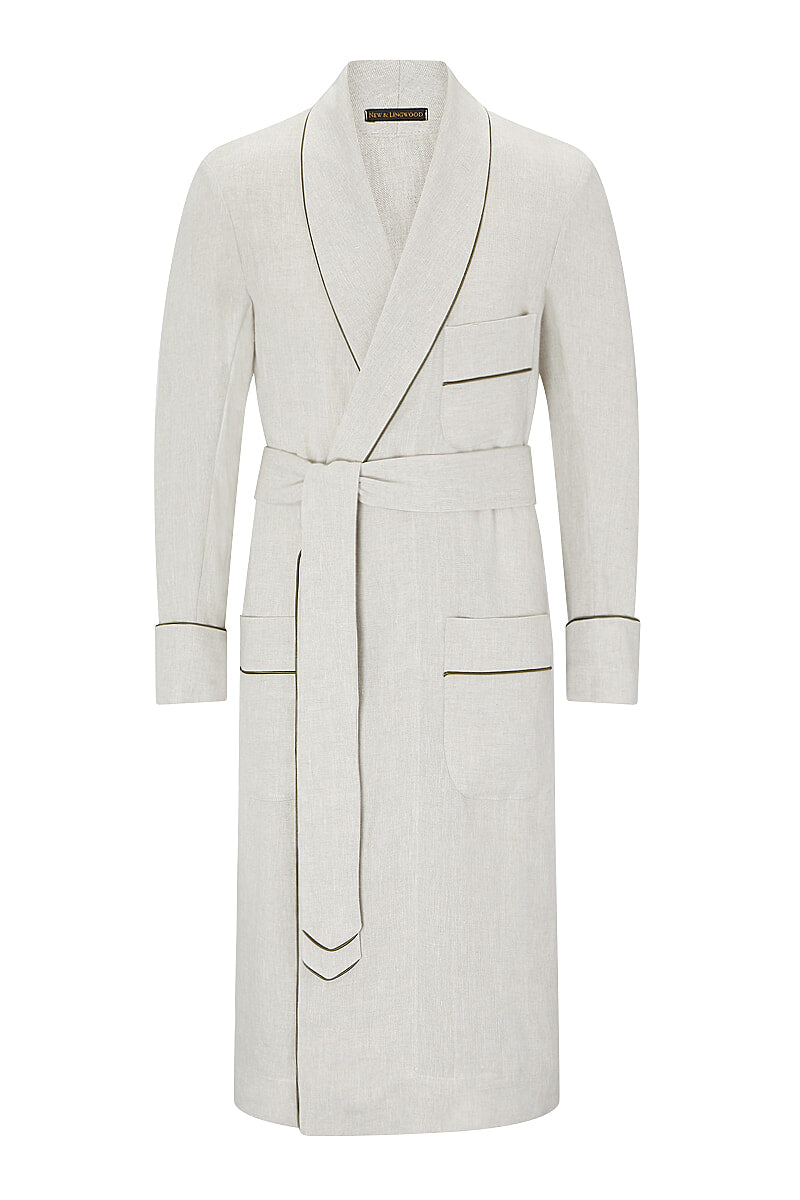 Stone Unlined Linen Dressing Gown