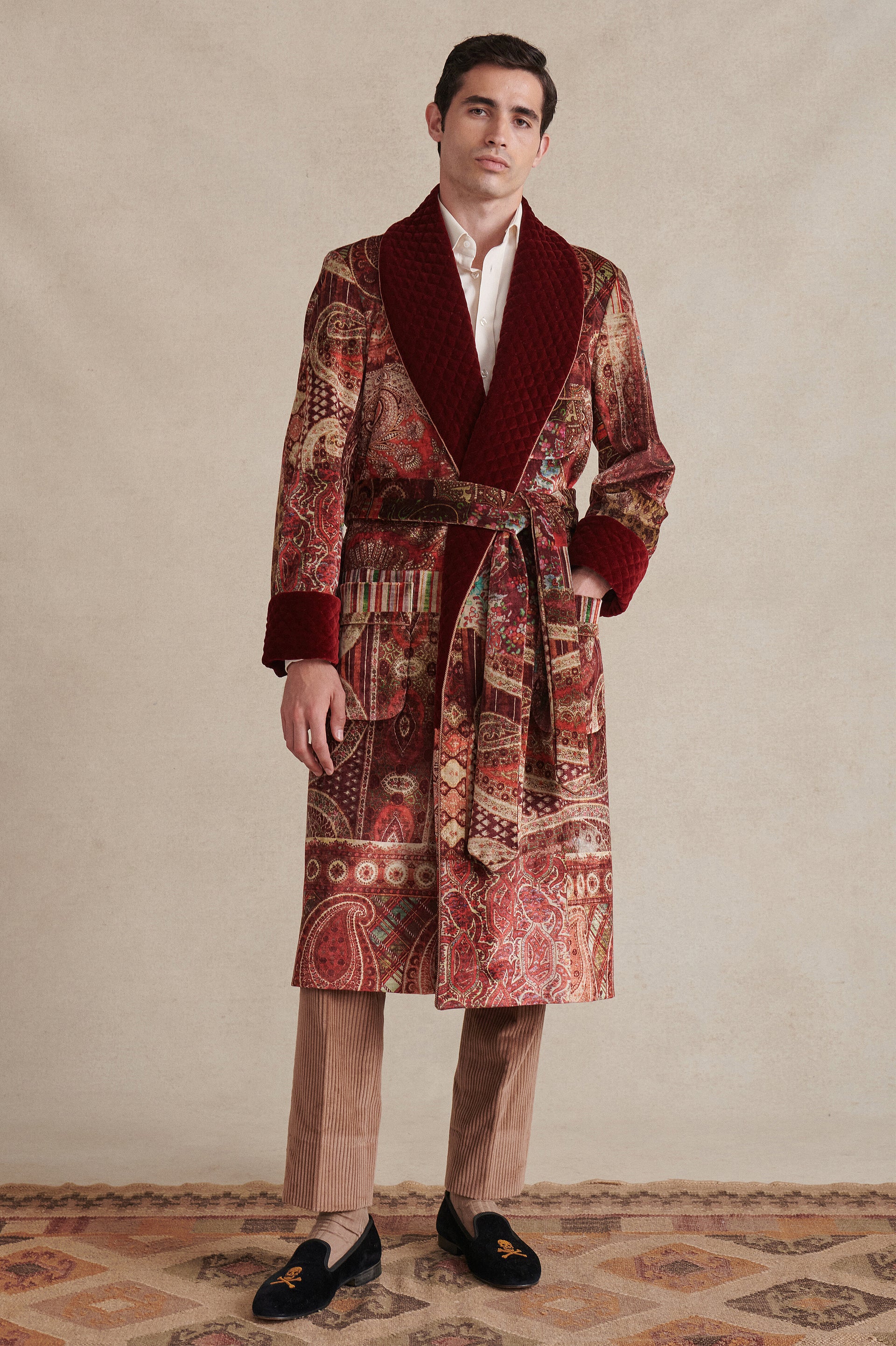 Mennagio Lined Velvet Dressing Gown