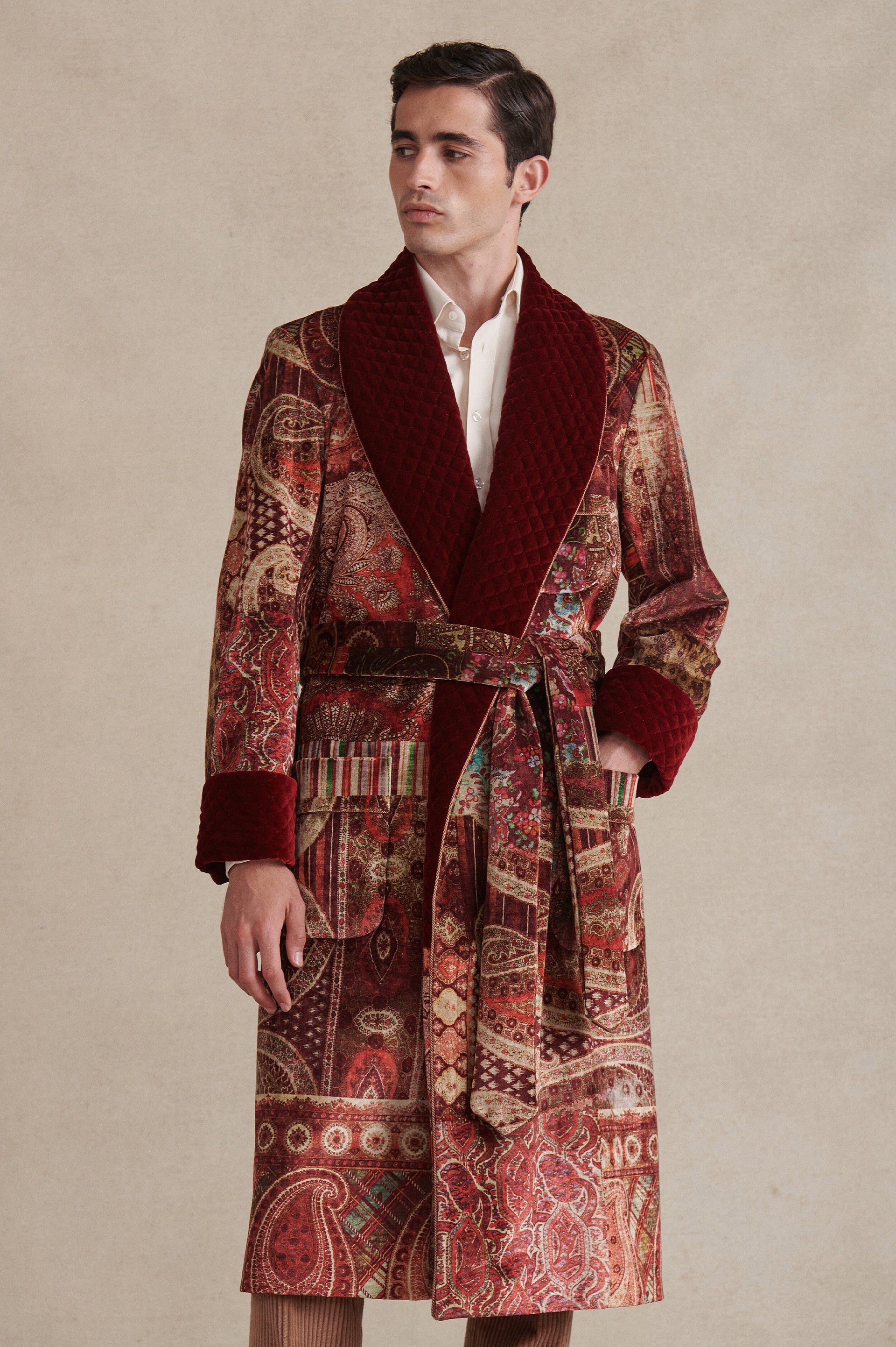 Mennagio Lined Velvet Dressing Gown