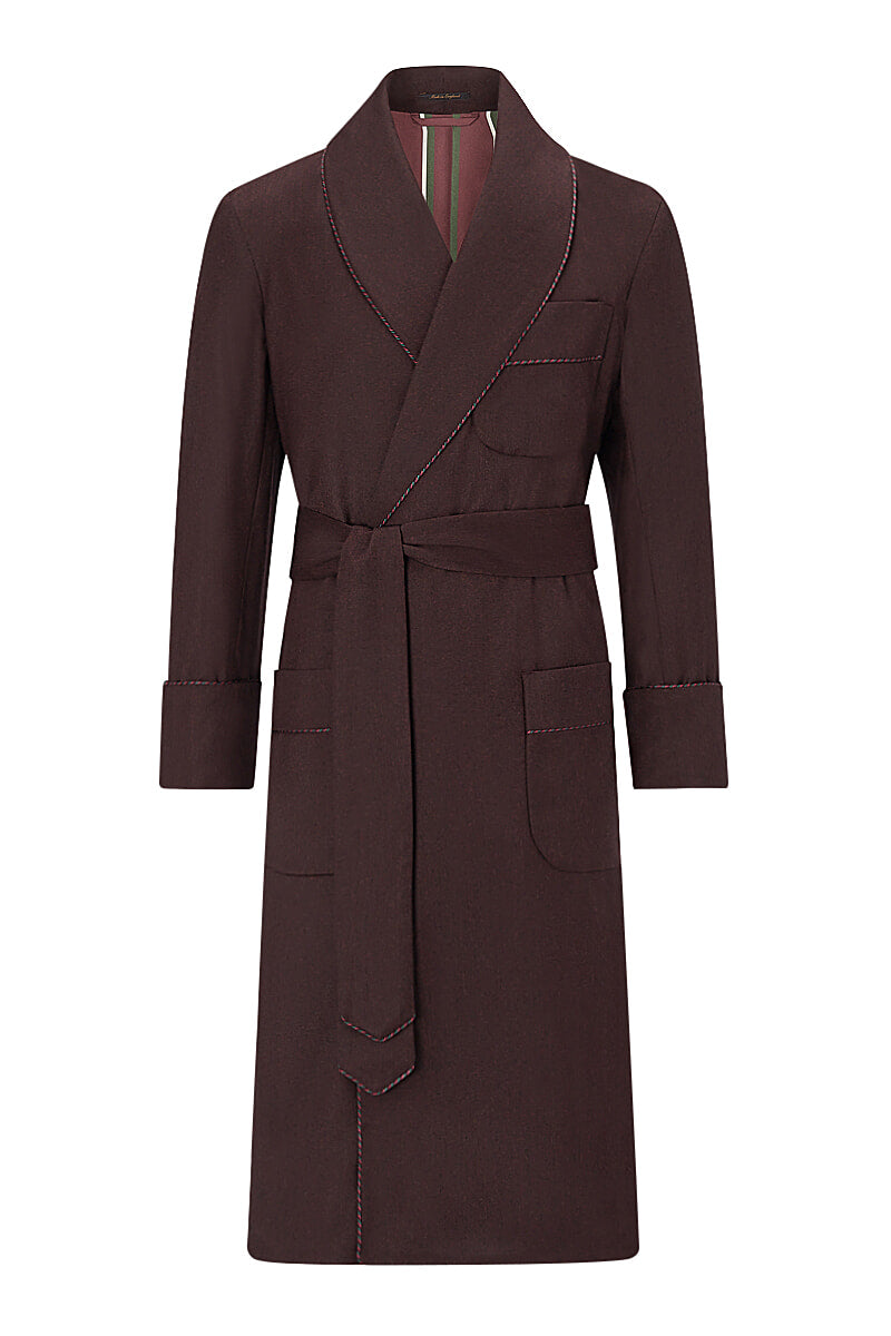 Balmoral Stripe Lined Silk Dressing Gown