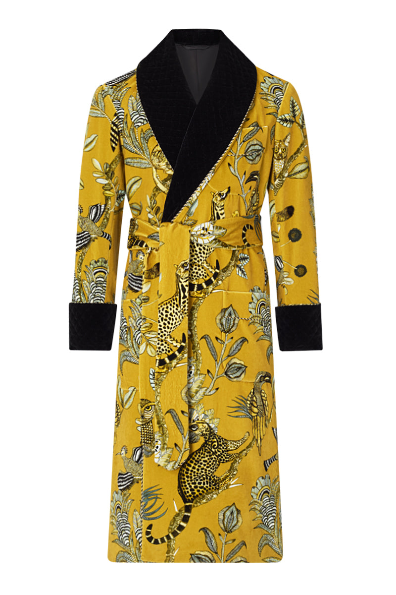 Gold Camp Critters Lined Velvet Dressing Gown New and Lingwood Gold Camp Critters Lined Velvet Dressing Gown New and Lingwood