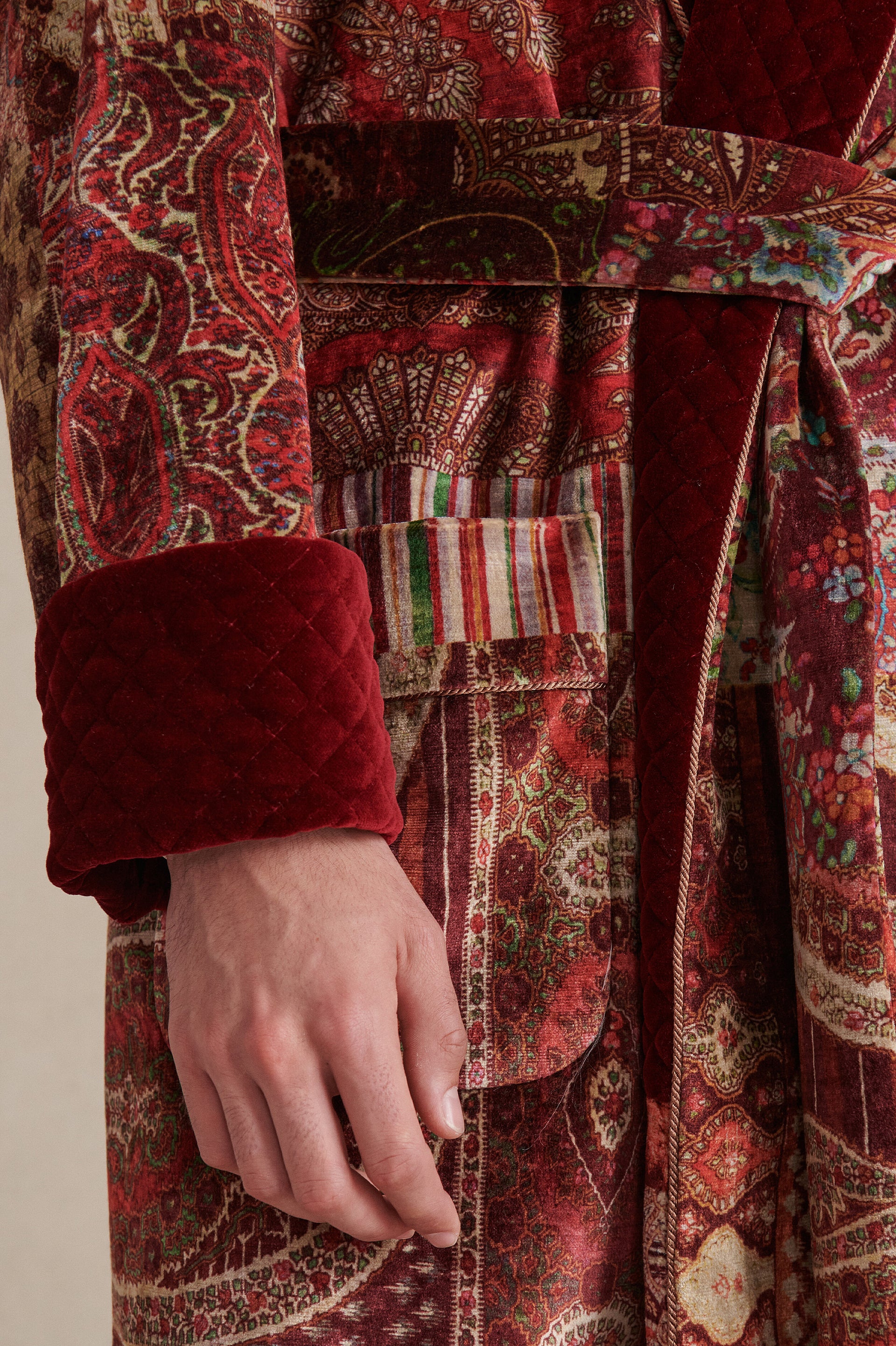 Mennagio Lined Velvet Dressing Gown