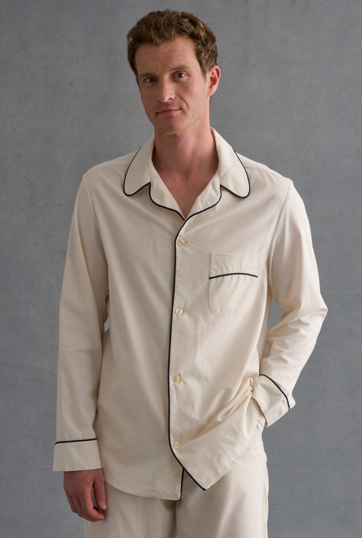 Cream Brushed Cotton Pyjama Set