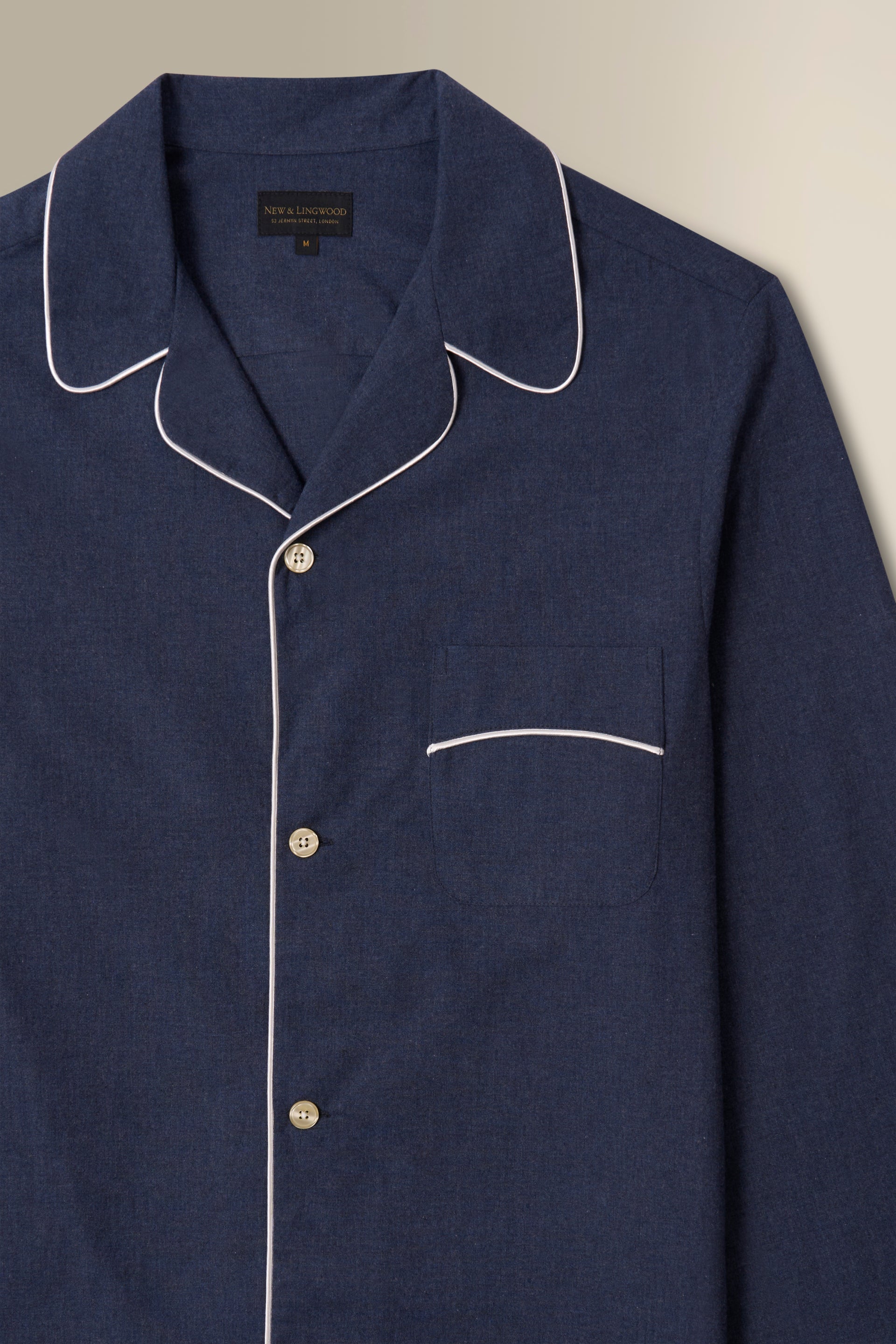 Blue Brushed Cotton Pyjama Set