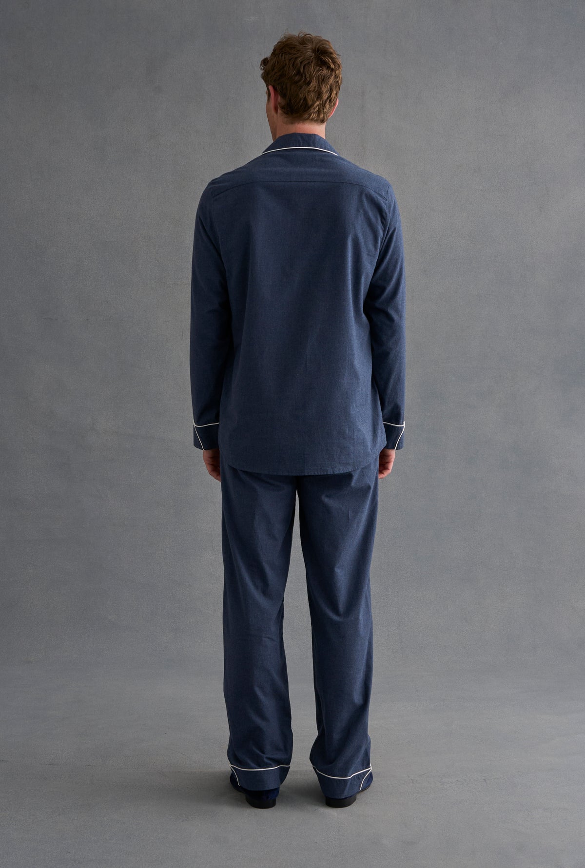 Blue Brushed Cotton Pyjama Set