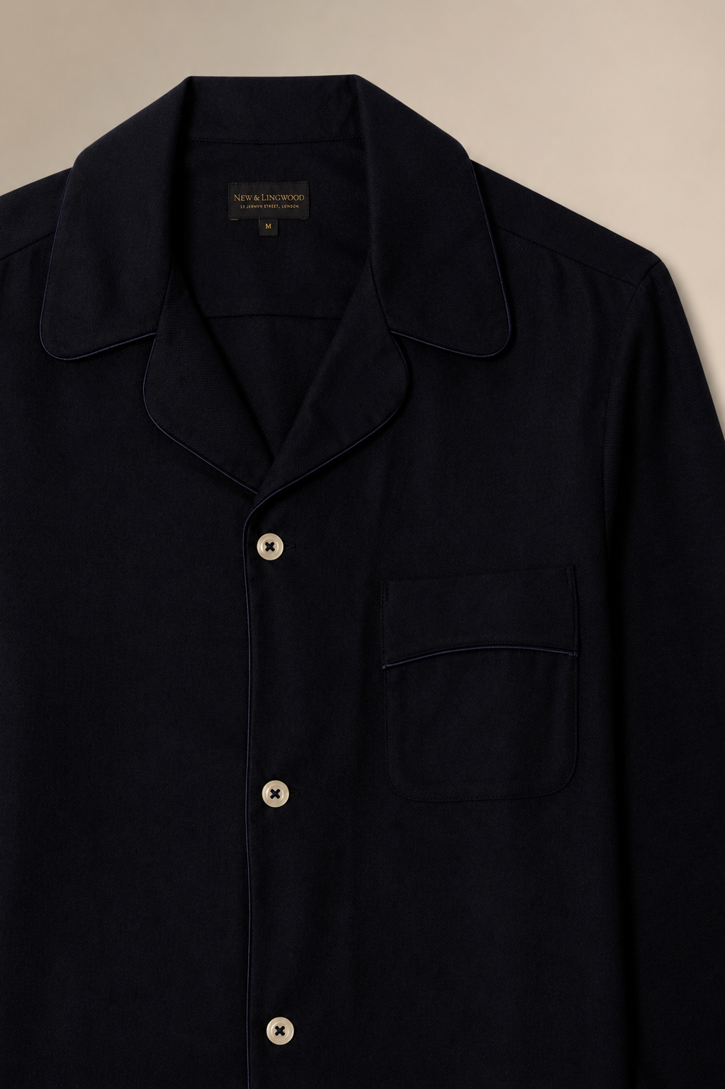 Black Cotton & Cashmere Pyjama Set