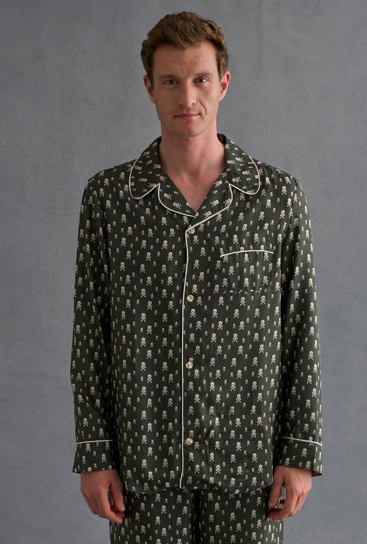 Dark Green Heritage Skull & Crossbones Pyjama Set