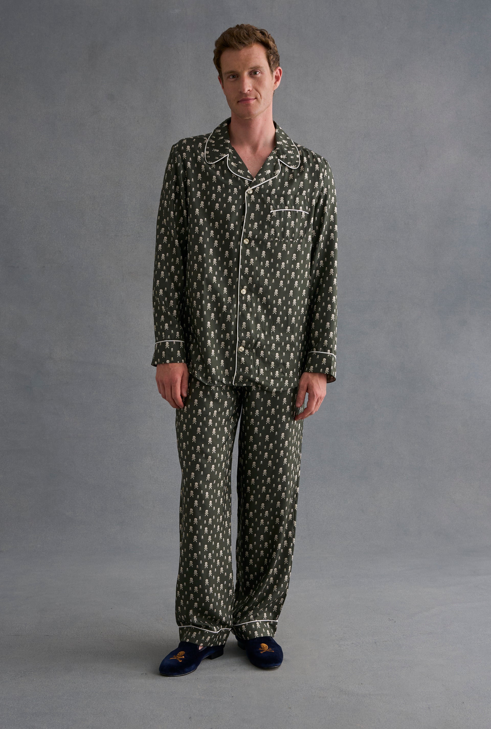 Dark Green Heritage Skull & Crossbones Pyjama Set