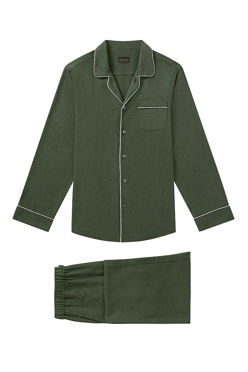 Green Brushed Cotton Pyjama Set