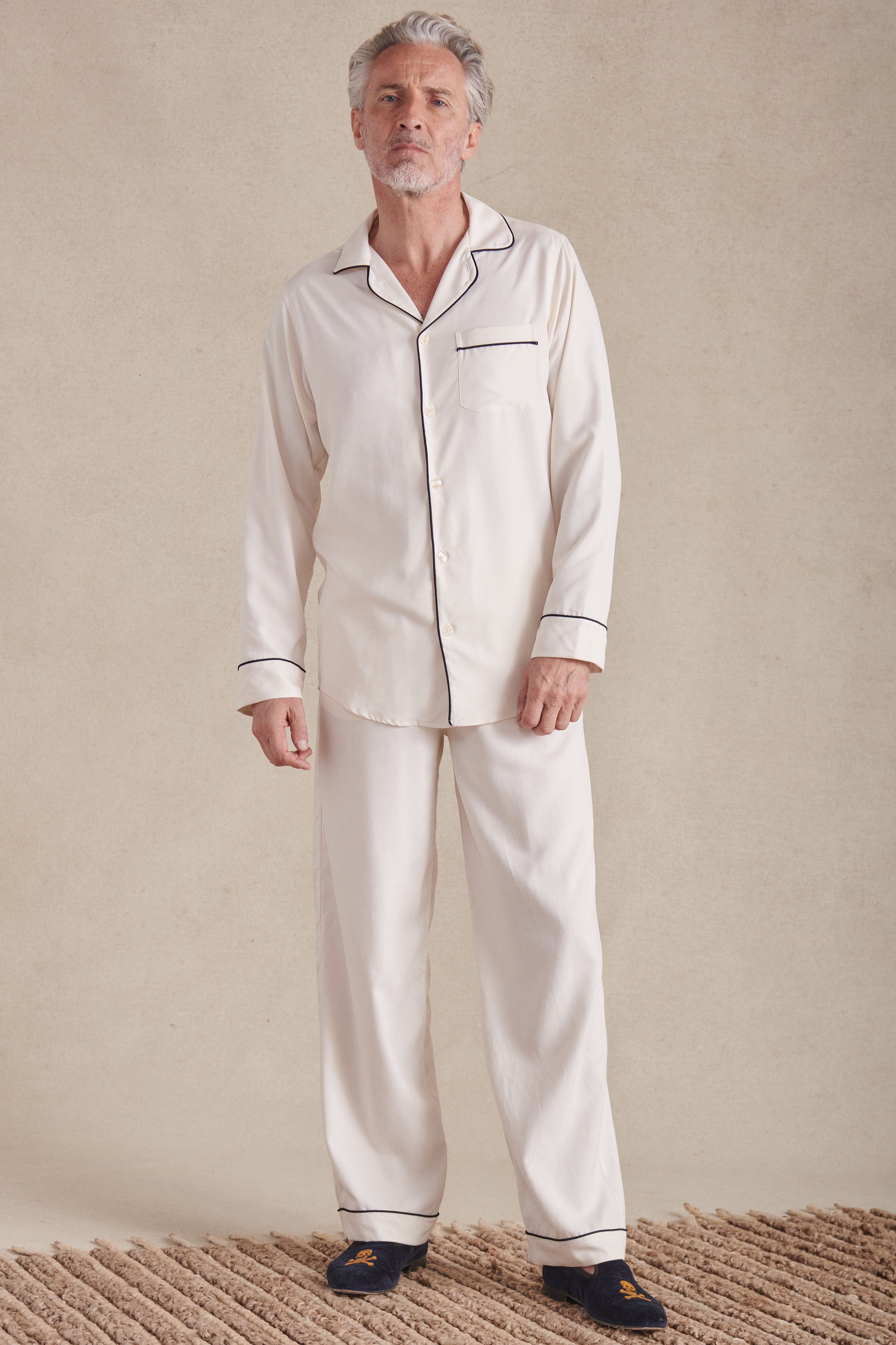 Ivory Sandwash Silk Pyjama Set