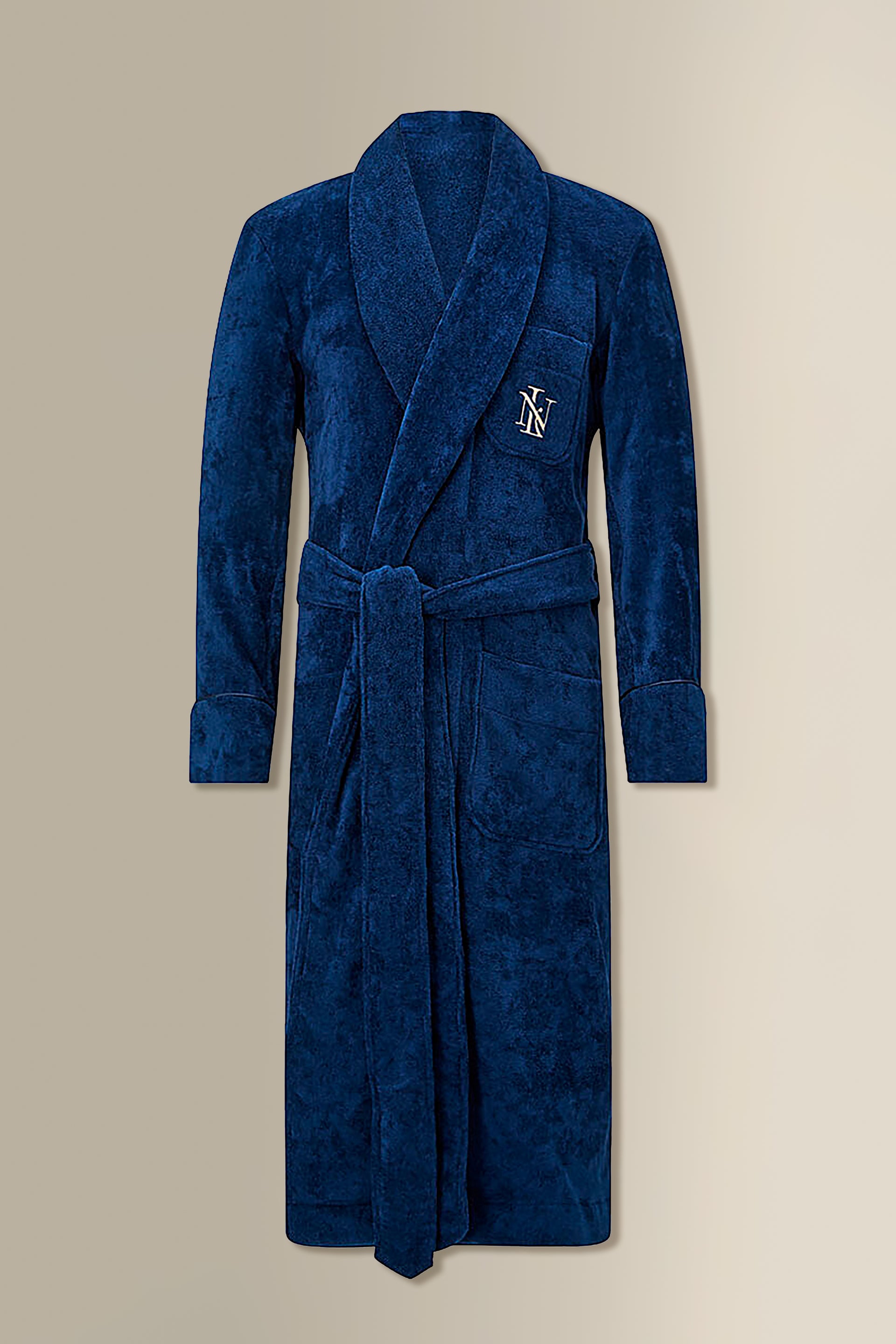 Navy Logo Towelling Bathrobe