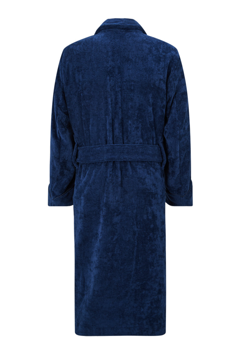 Navy Towelling Bathrobe