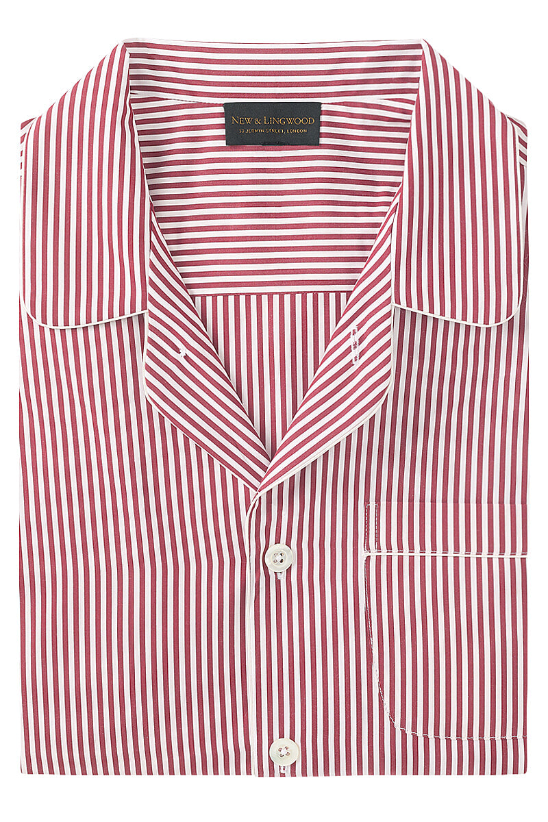 Red & White Bengal Stripe Cotton Pyjama Set