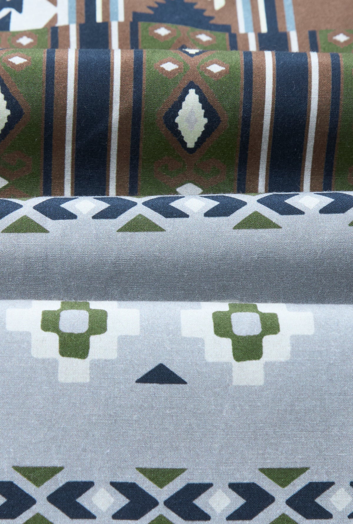Brown & Navy Mosaic Silk & Cotton Lounge Trousers