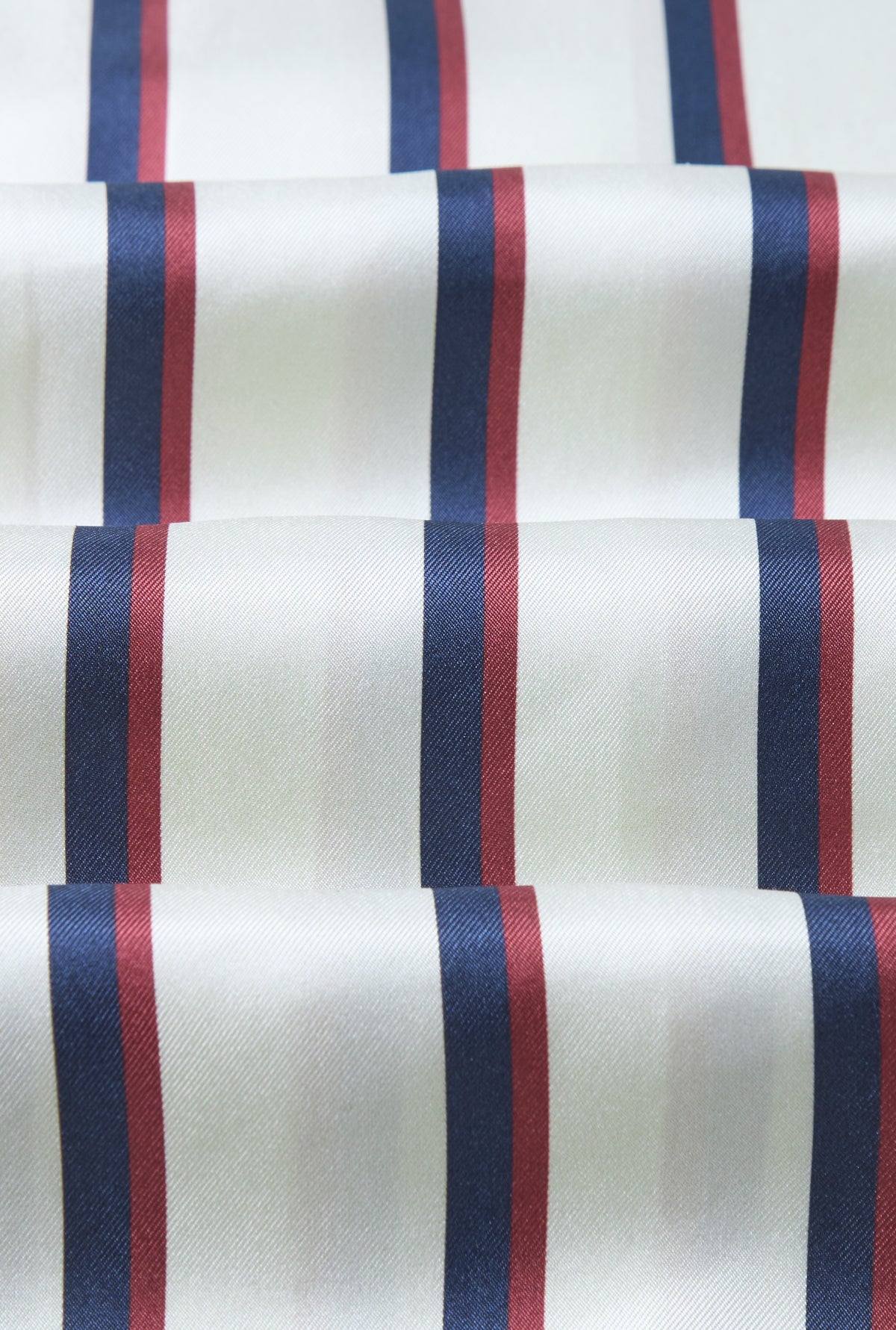 Cream & Burgundy Signature Stripe Printed Silk Lounge Shirt