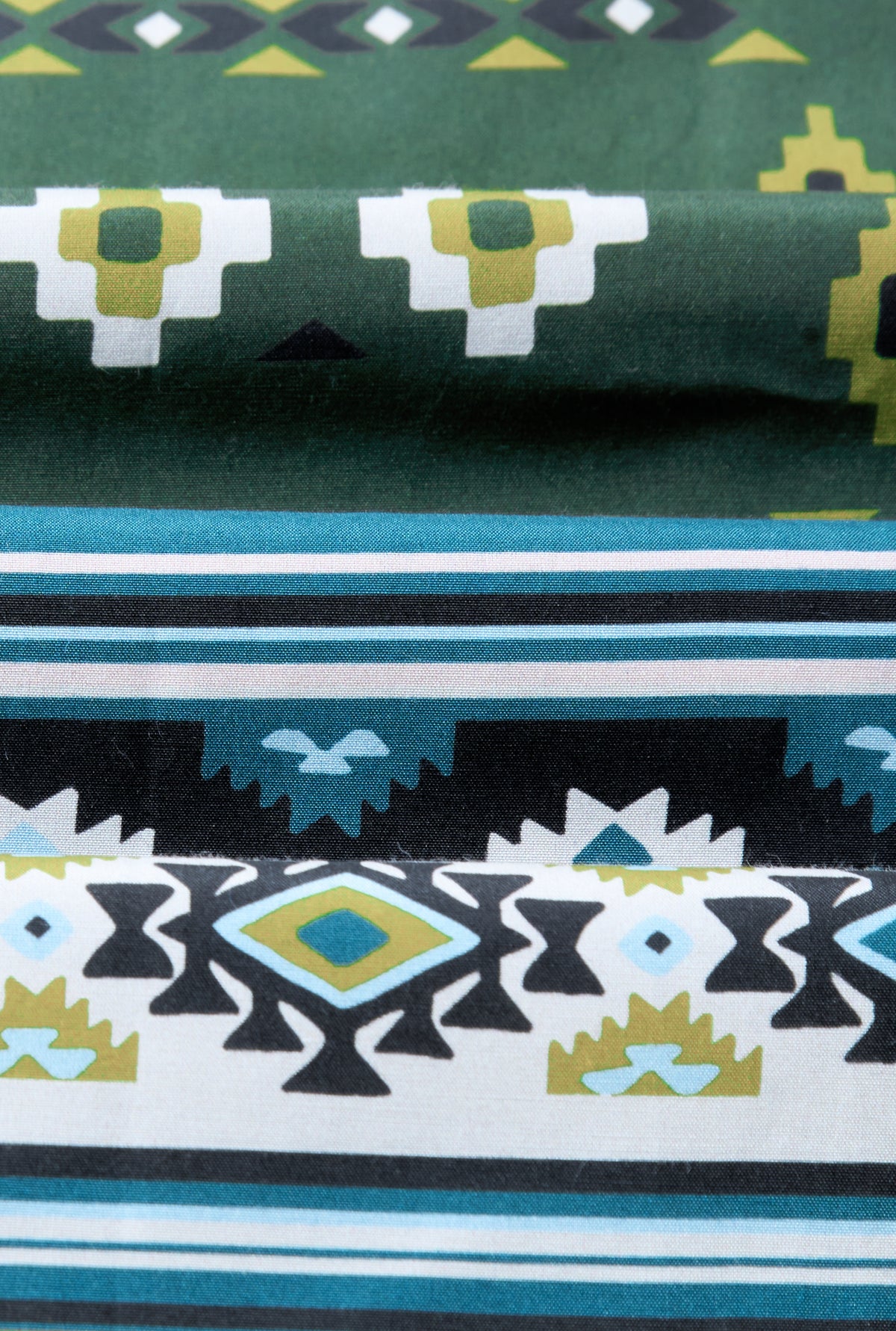 Olive & Teal Mosaic Silk & Cotton Lounge Trousers