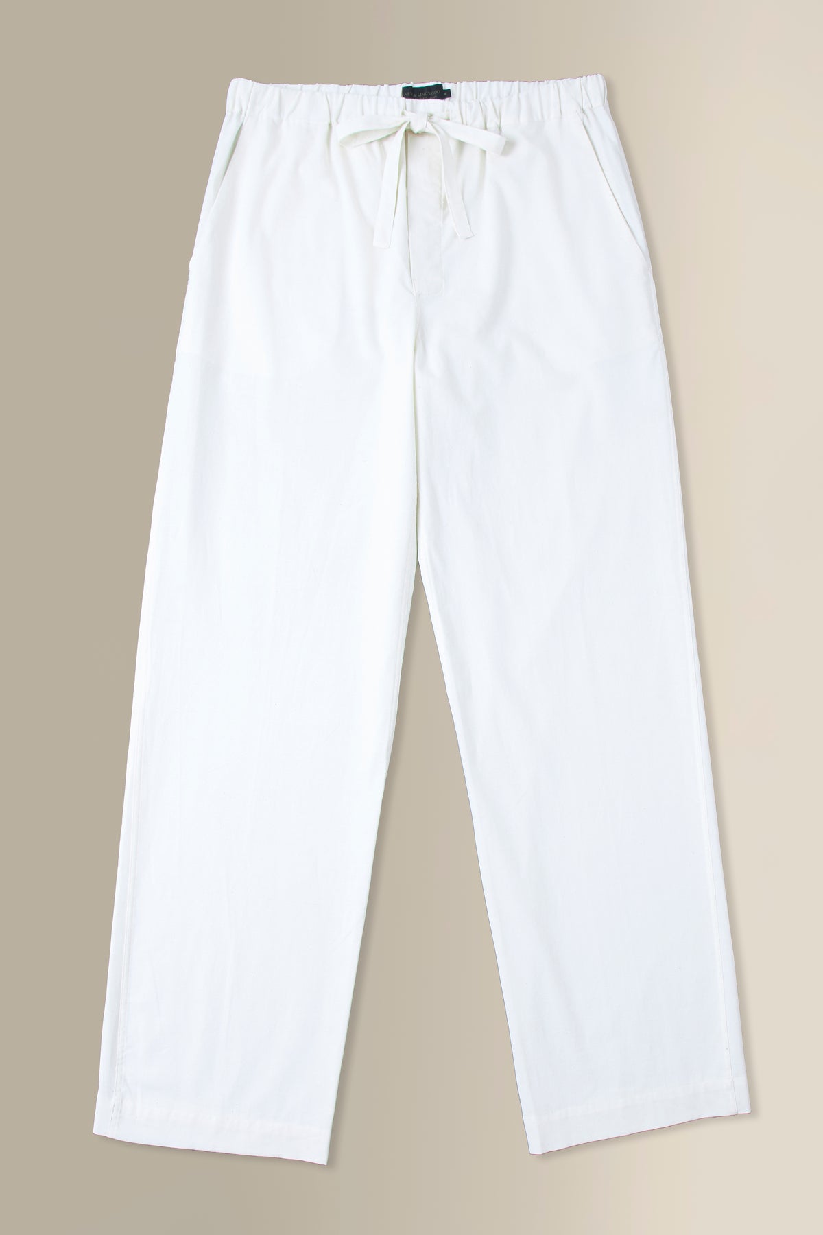 Cream Slub Cotton Lounge Trousers