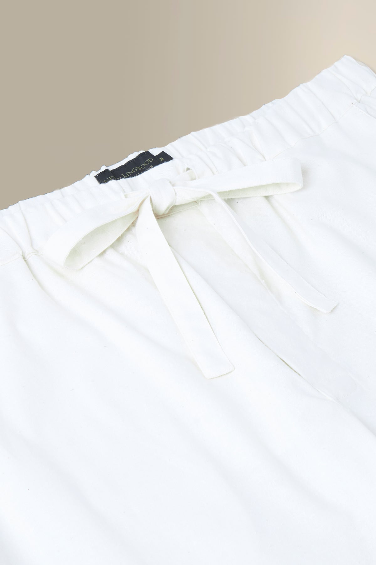 Cream Slub Cotton Lounge Trousers