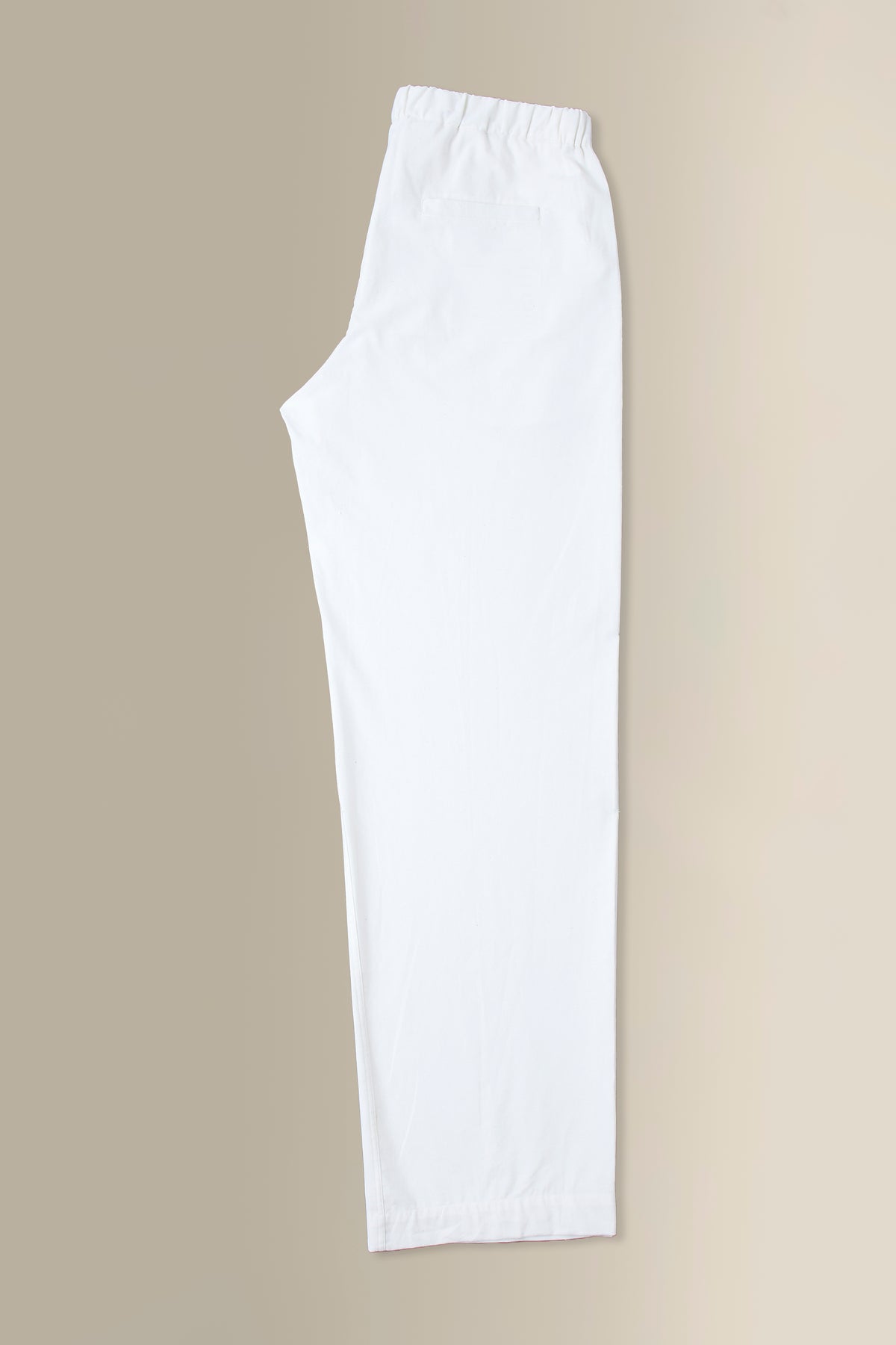 Cream Slub Cotton Lounge Trousers