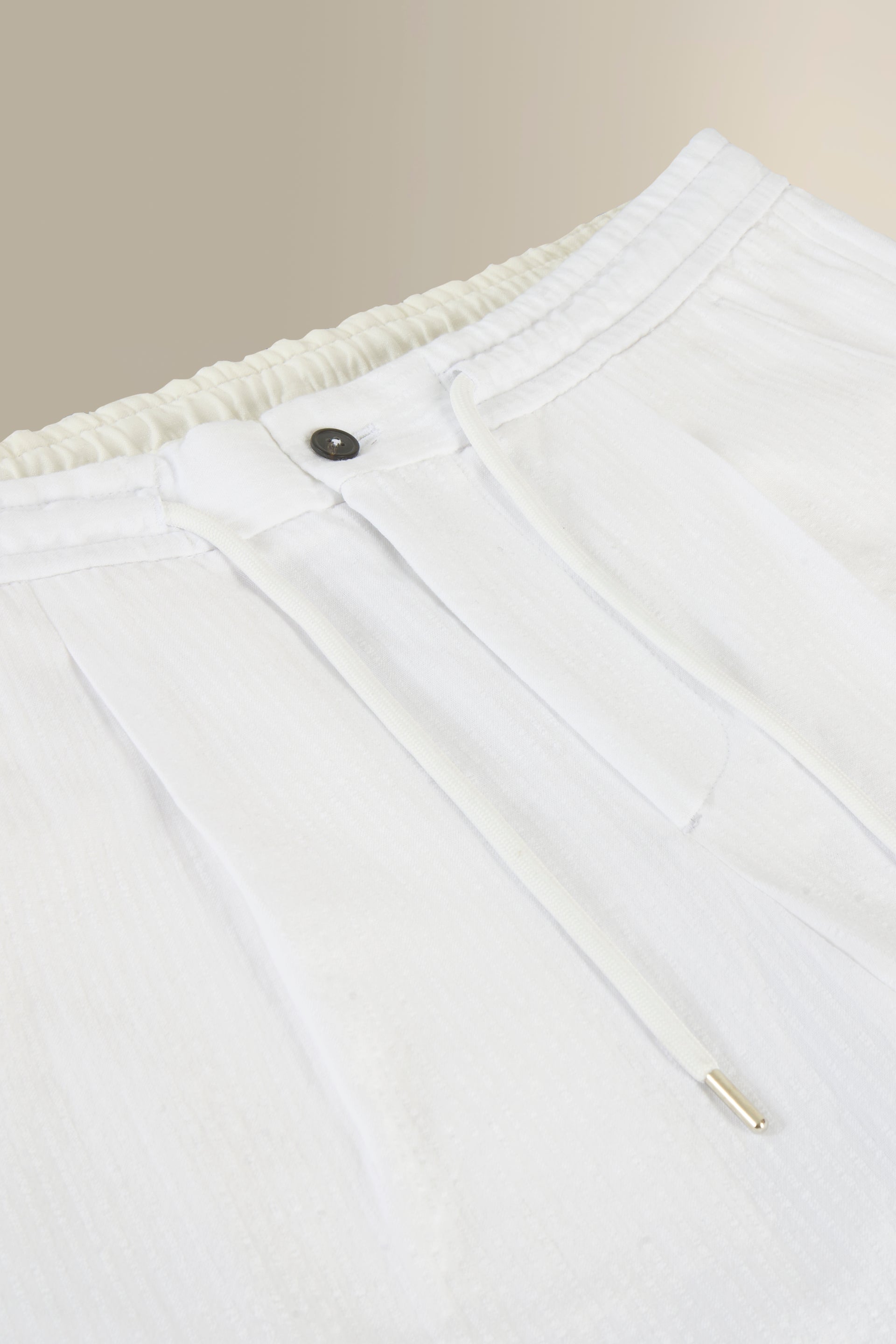 White Stripe Drawstring Madras Trousers