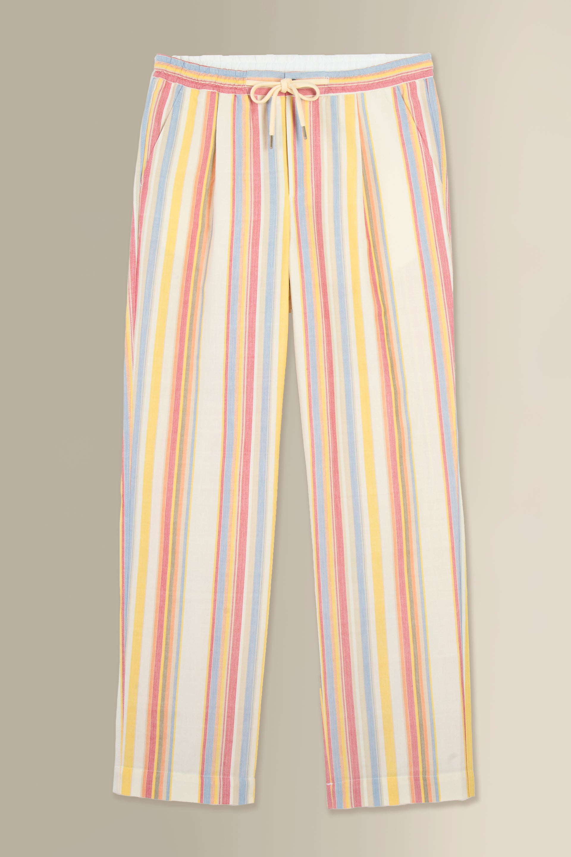 Stripe Madras Drawstring Trousers