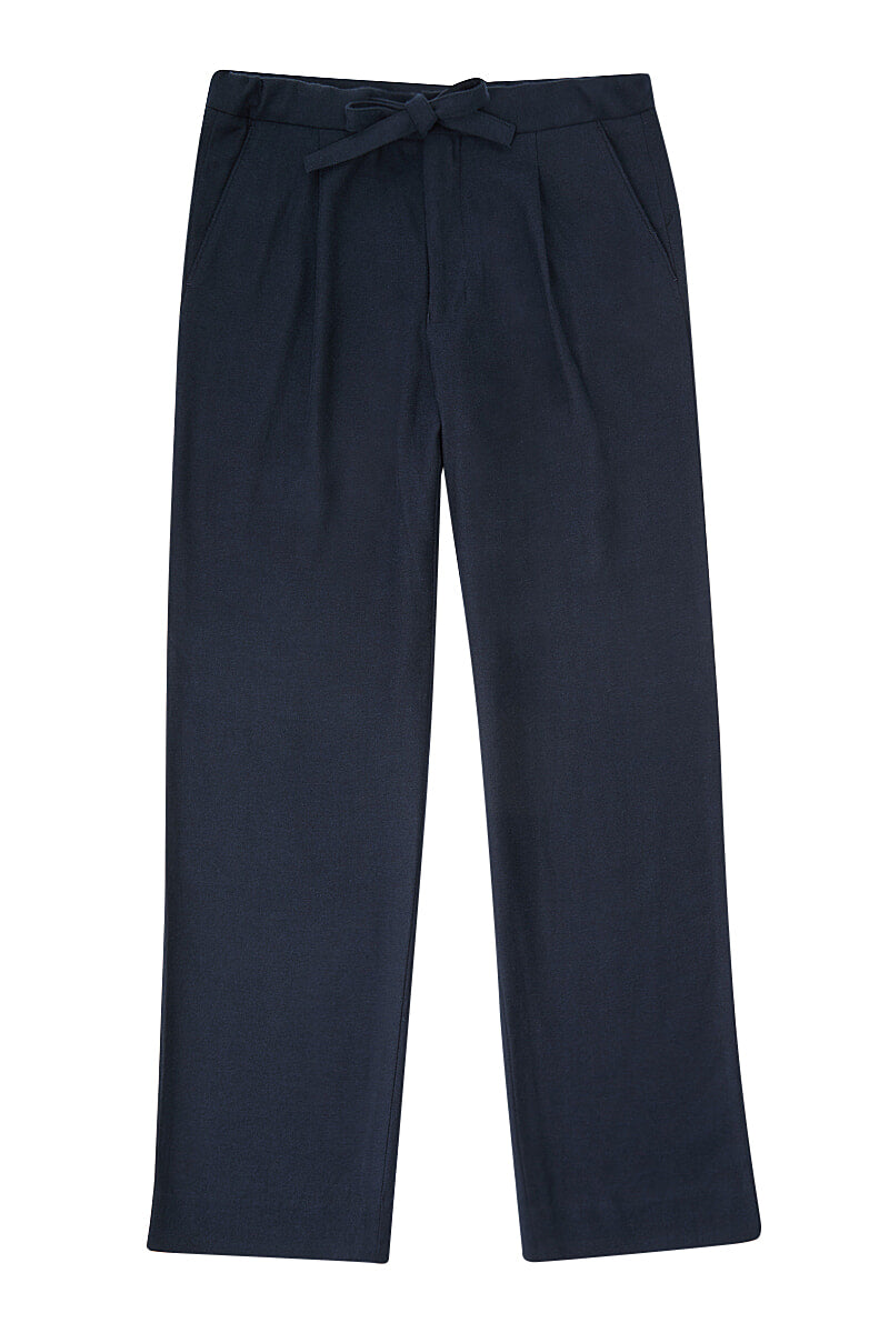 Navy Cotton & Cashmere Lounge Trousers