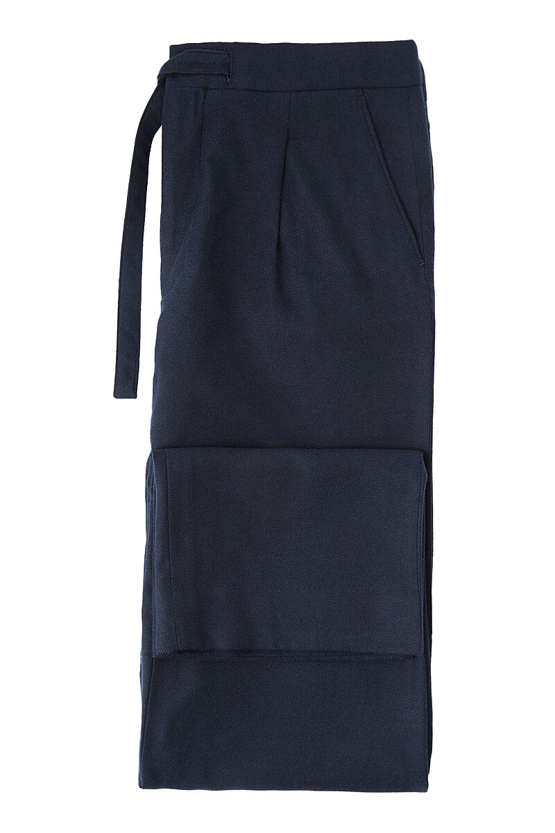 Navy Cotton & Cashmere Lounge Trousers