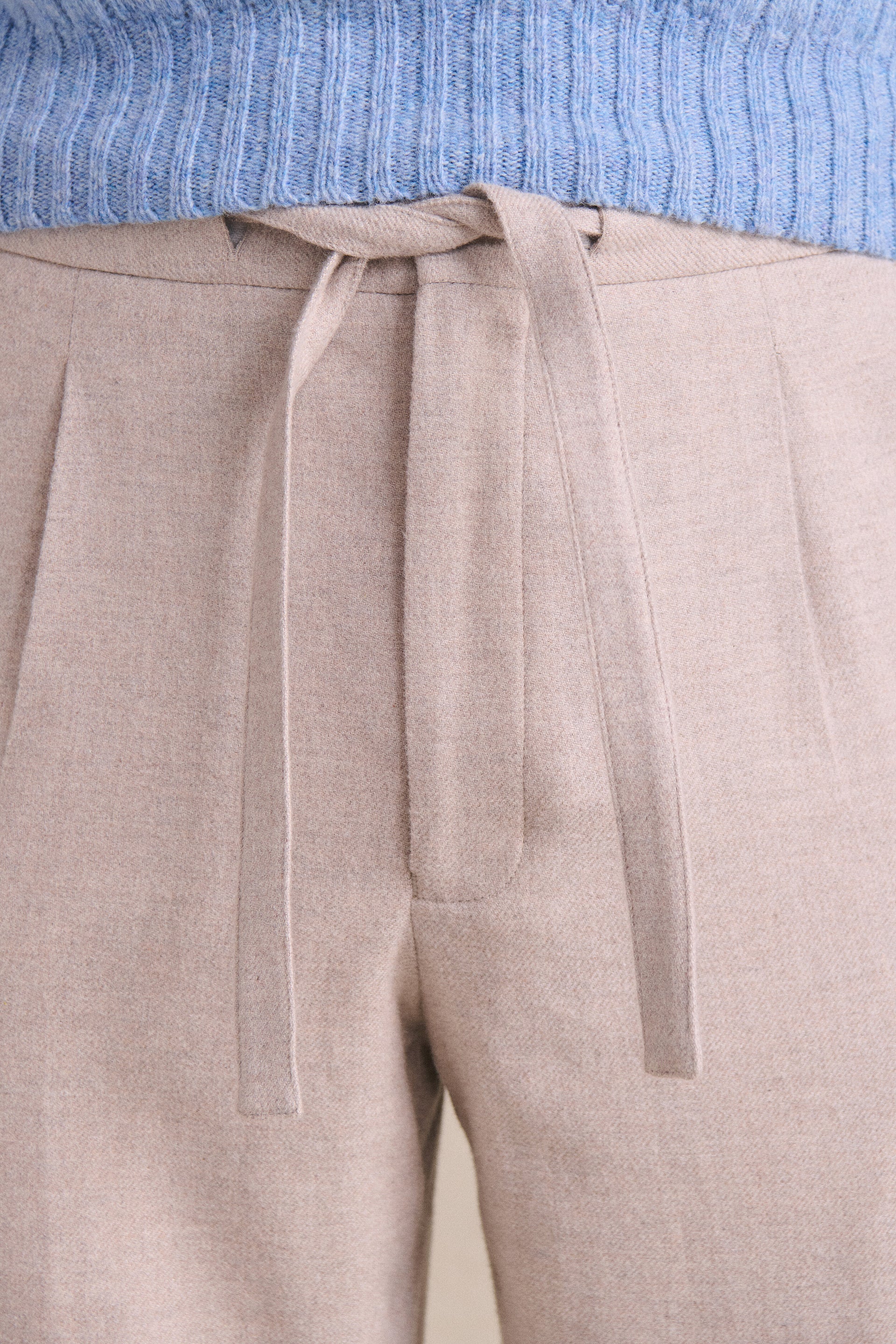 Beige Cotton & Cashmere Lounge Trousers