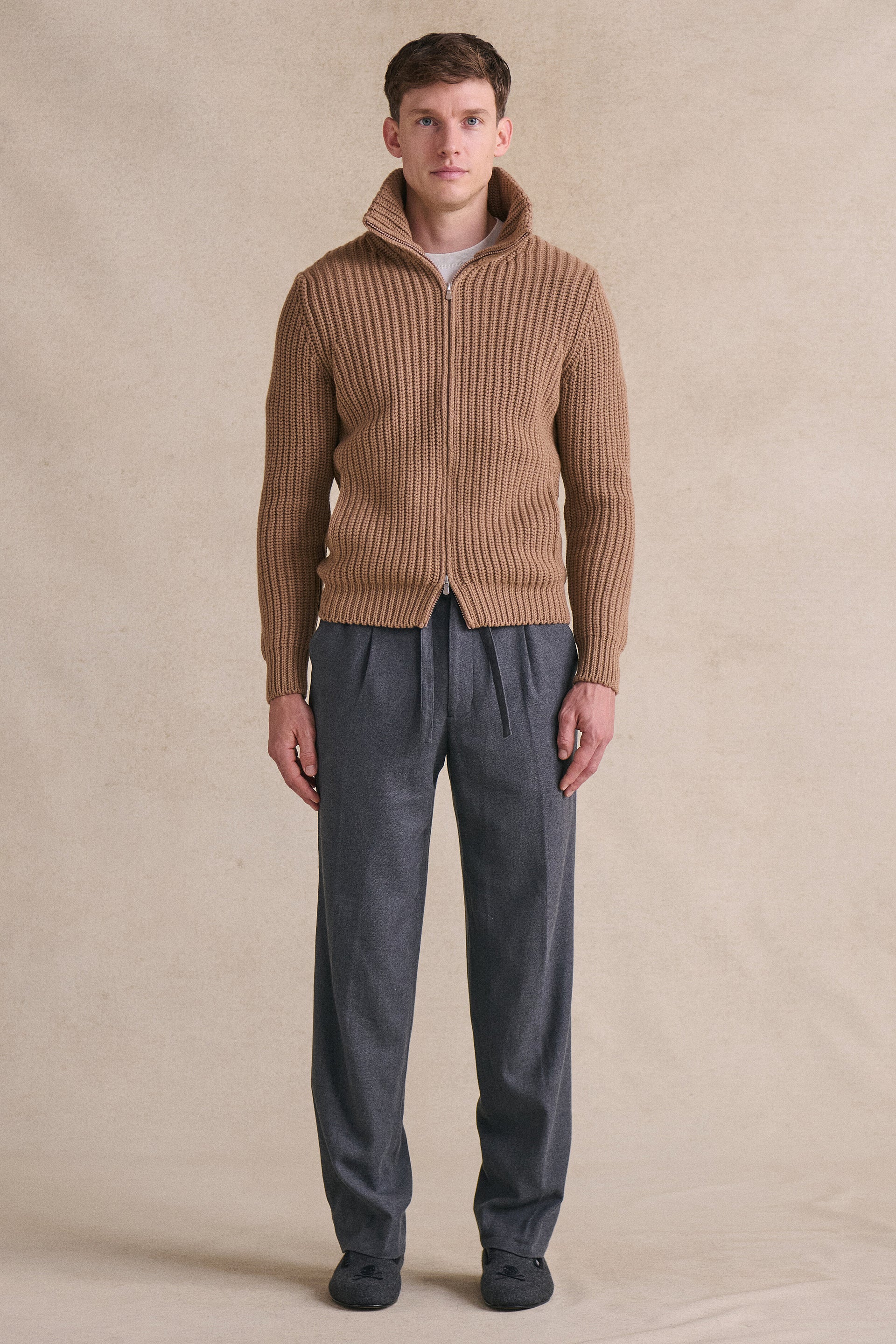 Grey Cotton & Cashmere Lounge Trousers