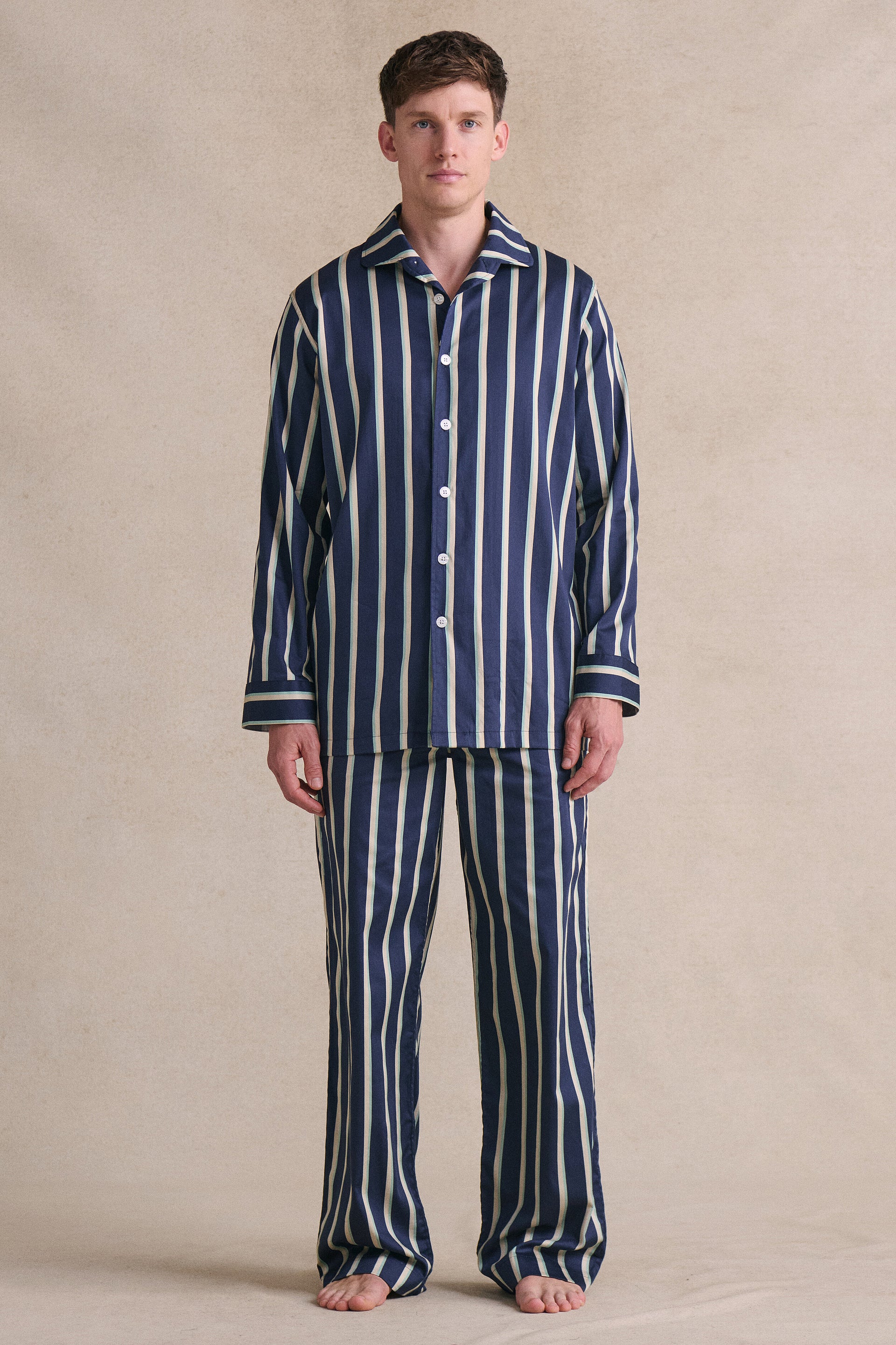 Navy & Ivory Signature Stripe Lounge Shirt
