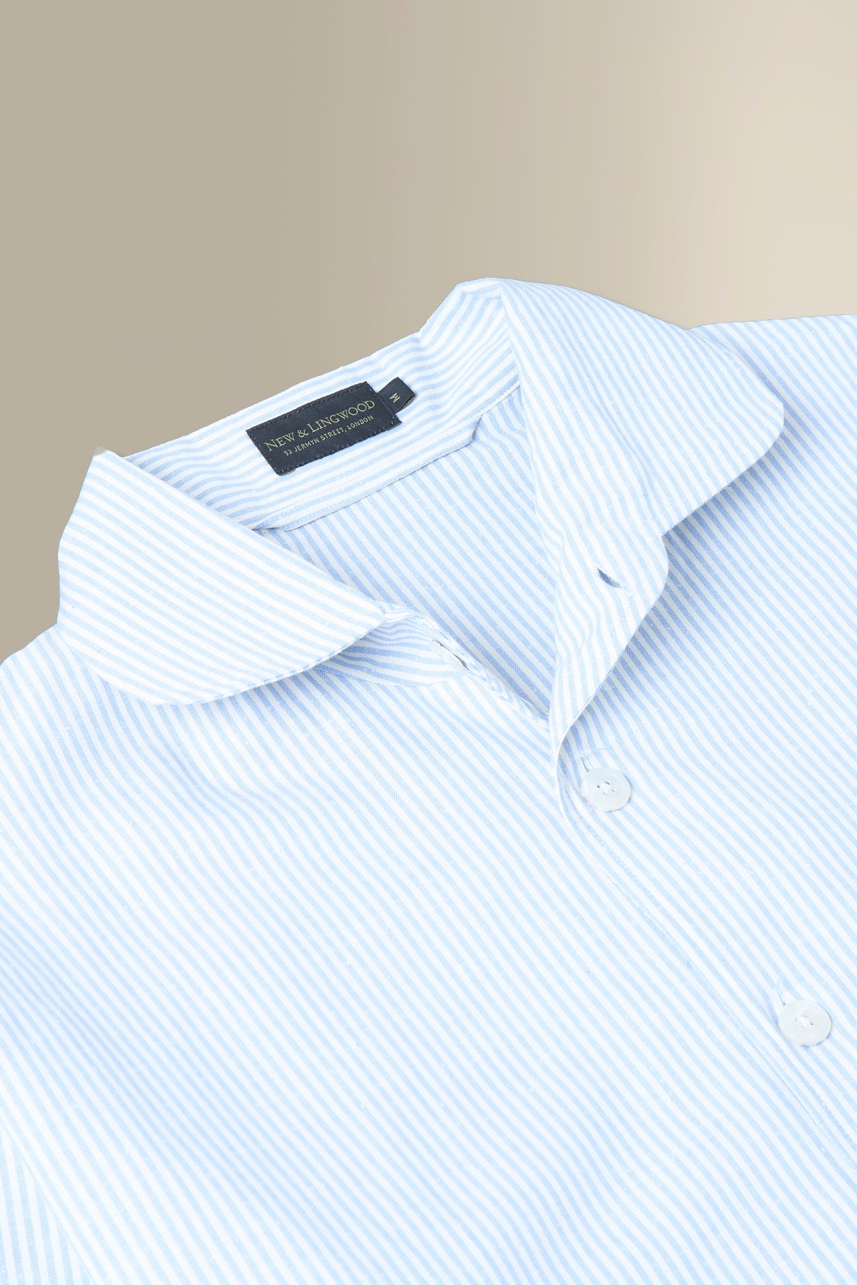 Blue & Cream Candy Stripe Cotton Slub Lounge Shirt