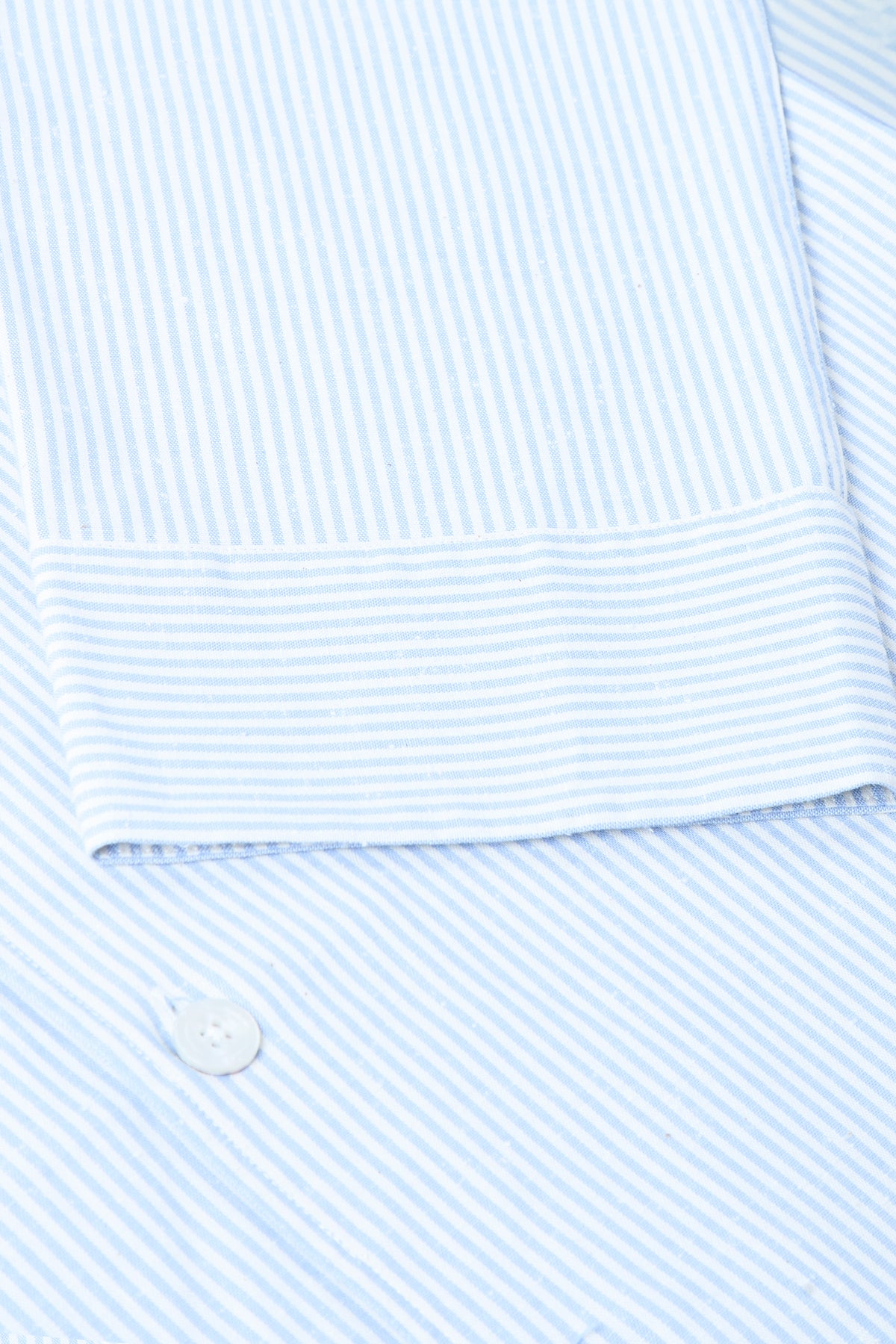 Blue & Cream Candy Stripe Cotton Slub Lounge Shirt