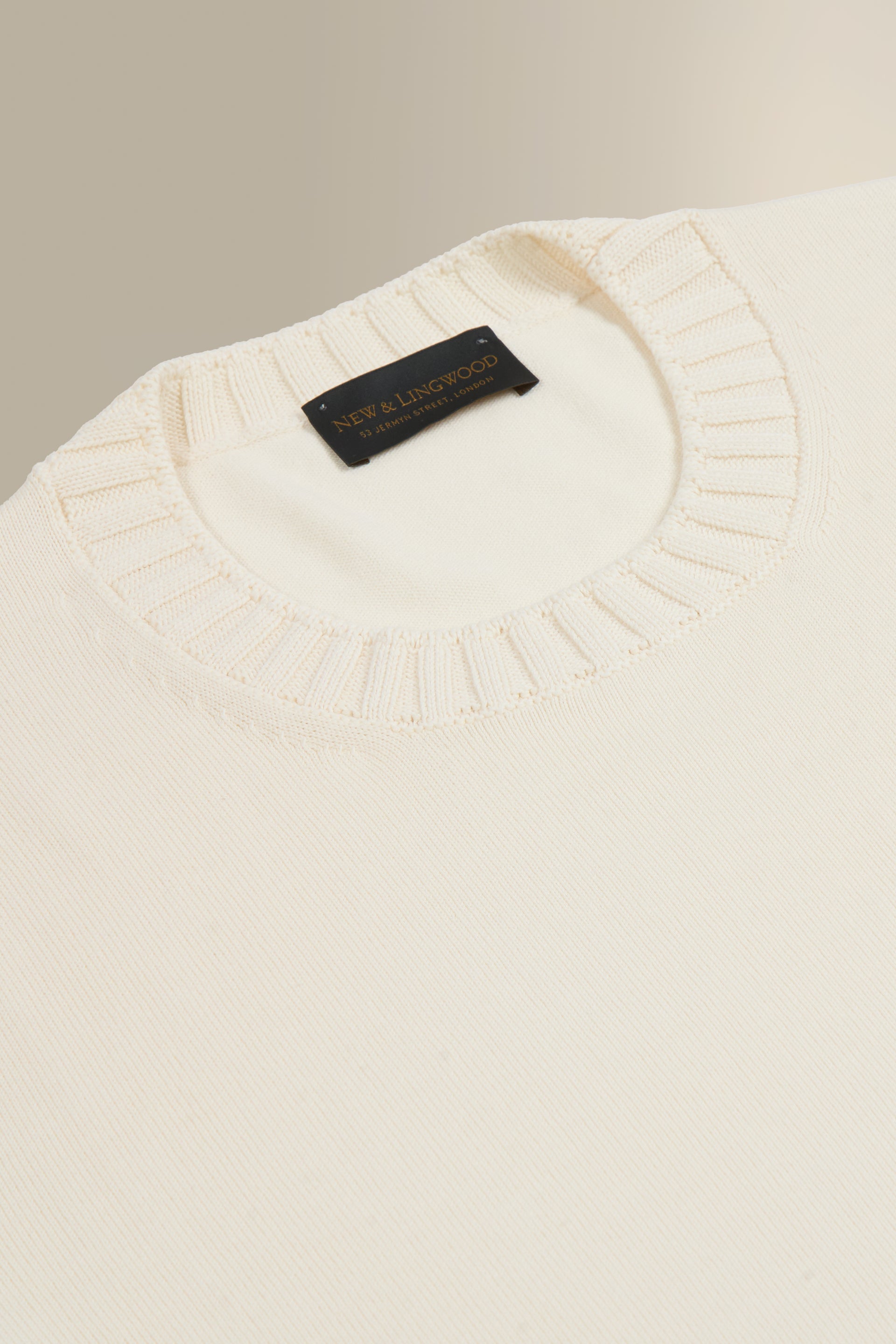 Cream Crew Neck Short Sleeve Knitted T-Shirt